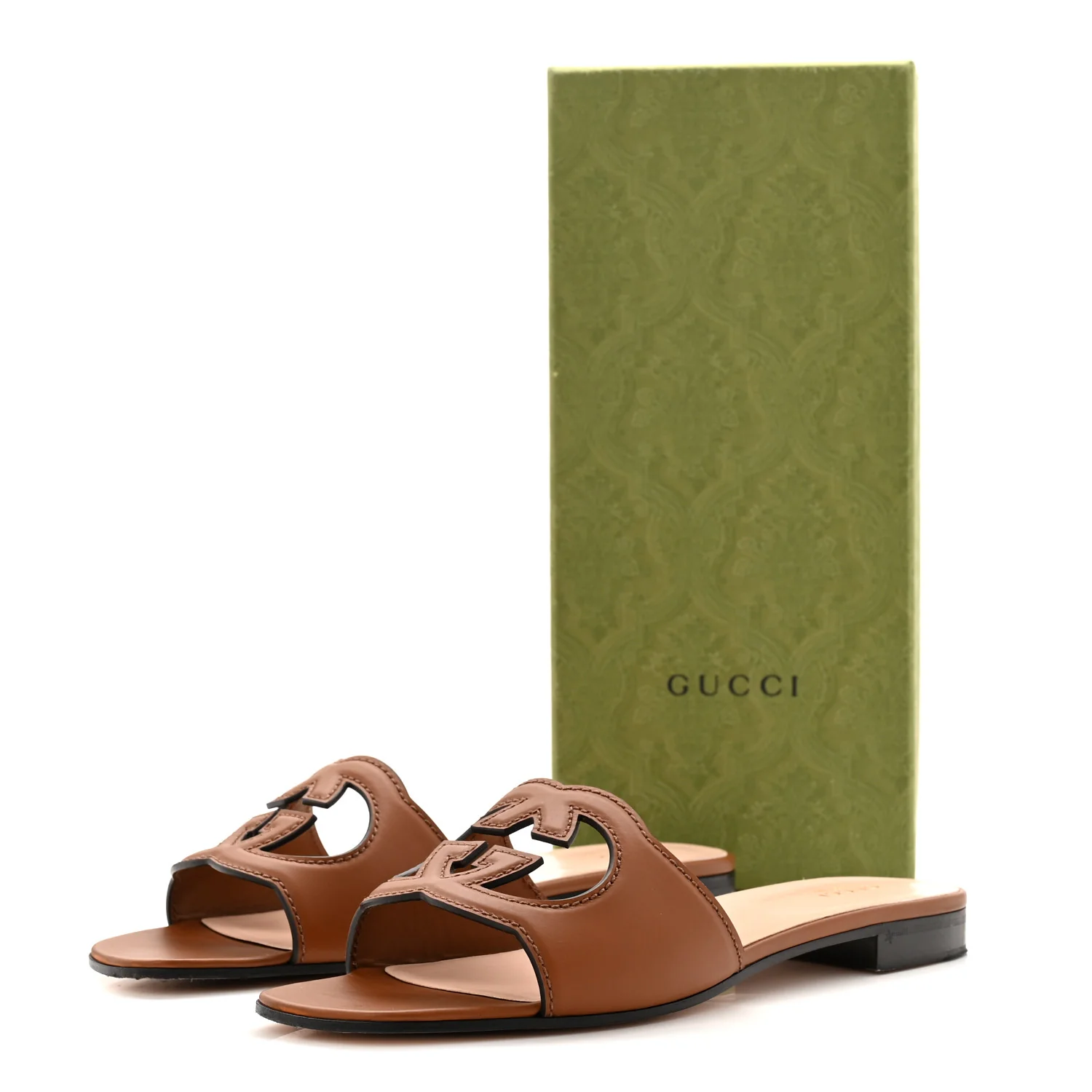 Cosmos Softy Calfskin Interlocking G Cut Out Slide Sandals 41 Cuir - Image 9