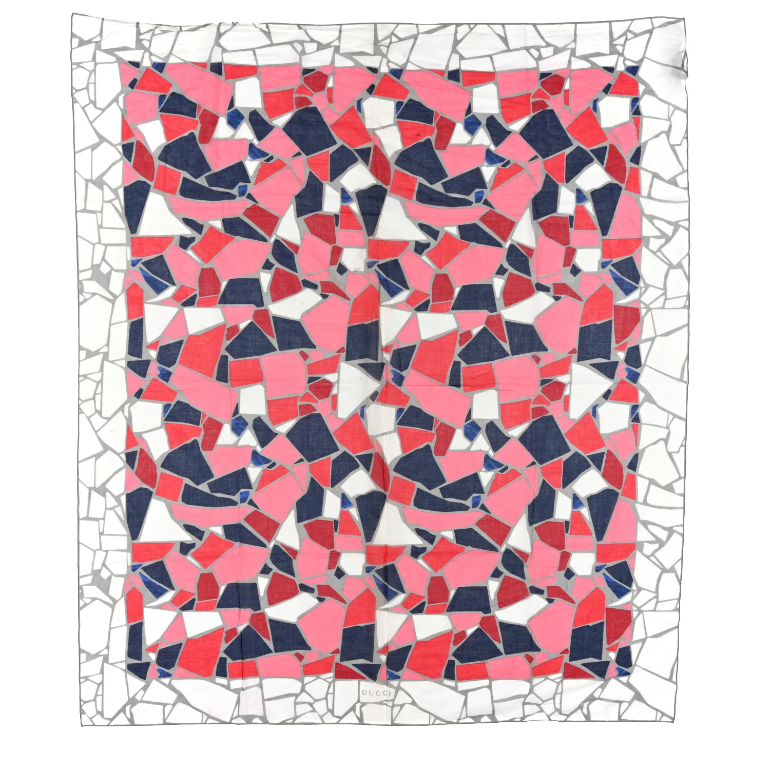 Cotton Geometric Square Scarf Multicolor