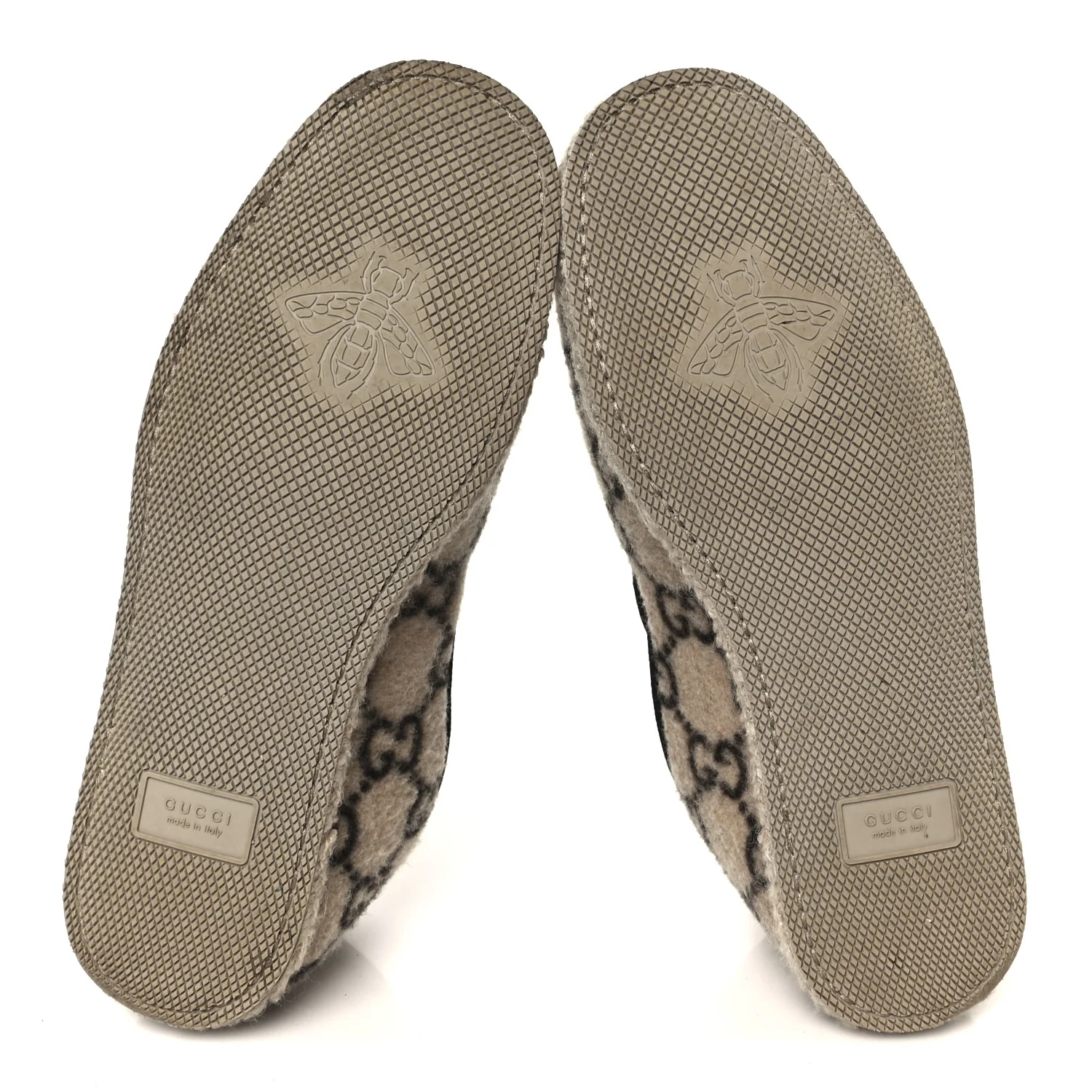Covered Wool GG Monogram Mens Fria Horsebit Loafers 9 Beige Ebony Black Butterscotch - Image 6