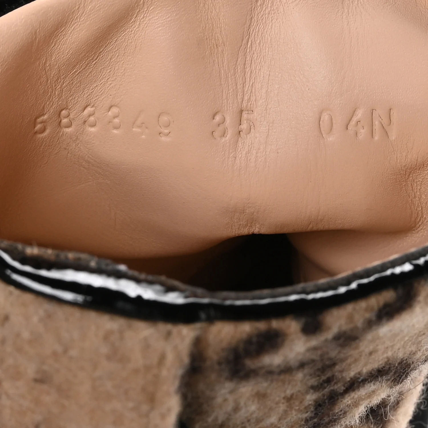 Covered Wool GG Monogram Womens Lace Up Combat Ankle Boots 35 Beige Ebony Black - Image 8
