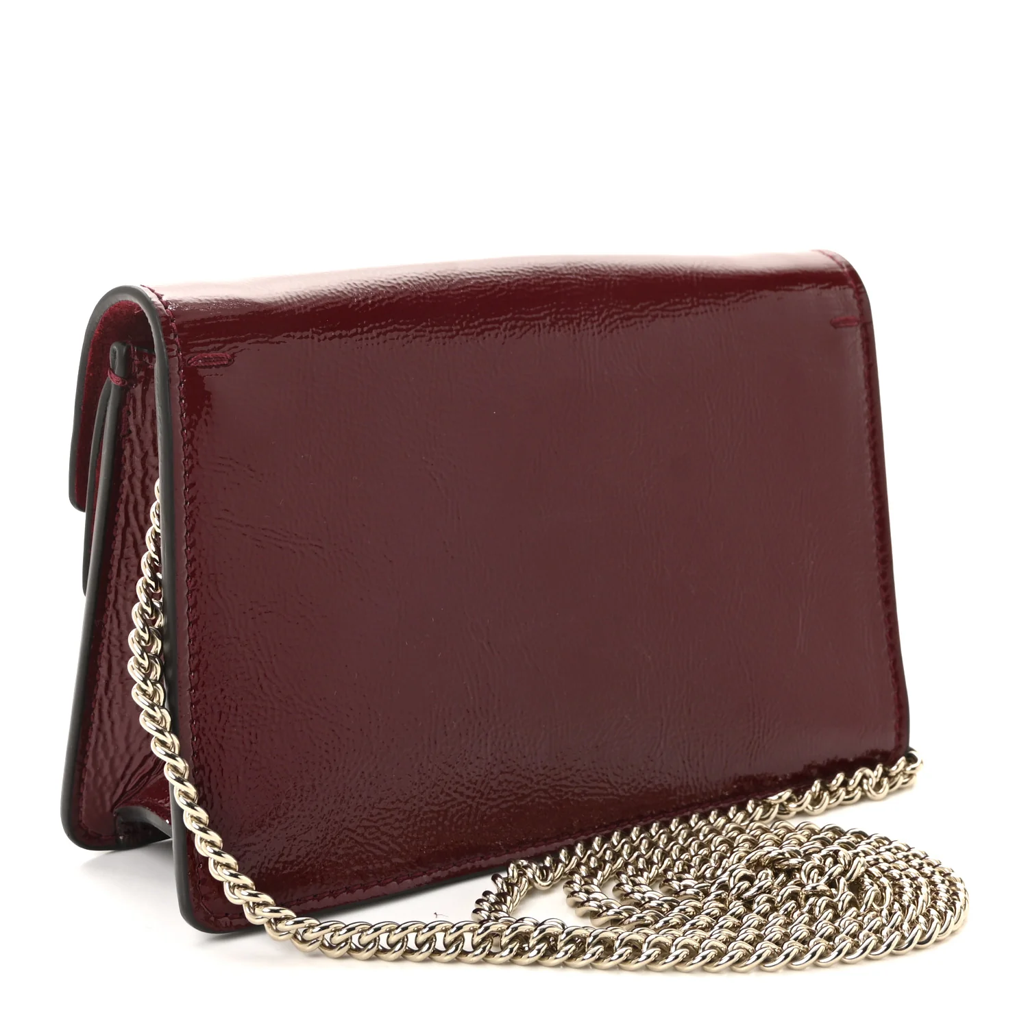 Crinkled Patent Mini Dionysus Shoulder Bag Rosso Ancora Red - Image 3