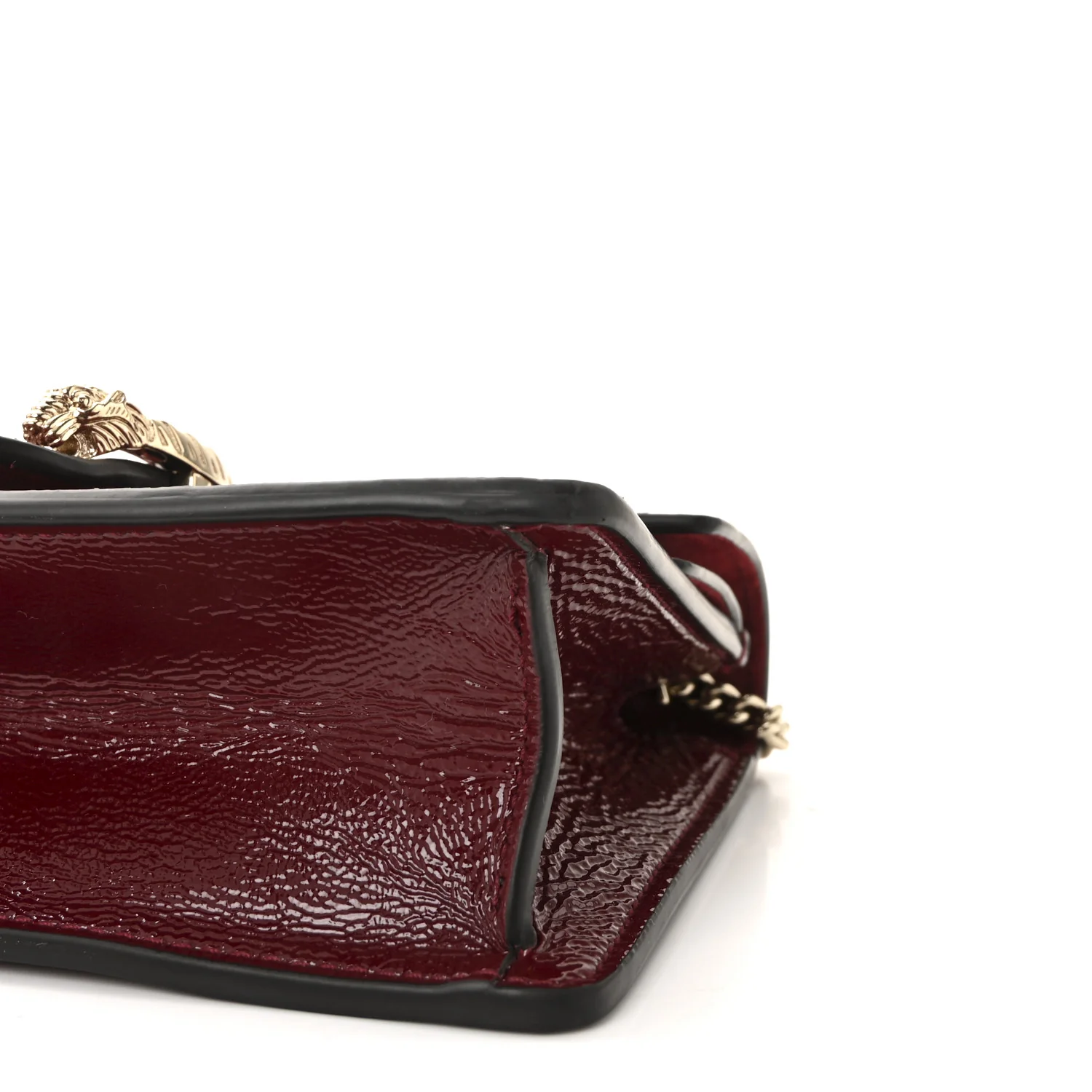 Crinkled Patent Mini Dionysus Shoulder Bag Rosso Ancora Red - Image 9