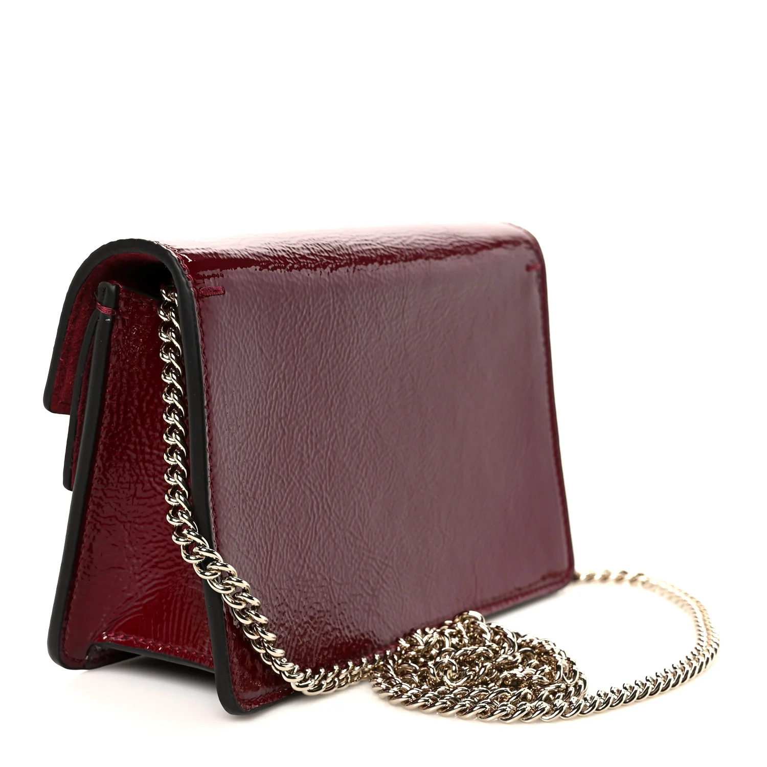 Crinkled Patent Mini Dionysus Shoulder Bag Rosso Ancora Red - Image 3