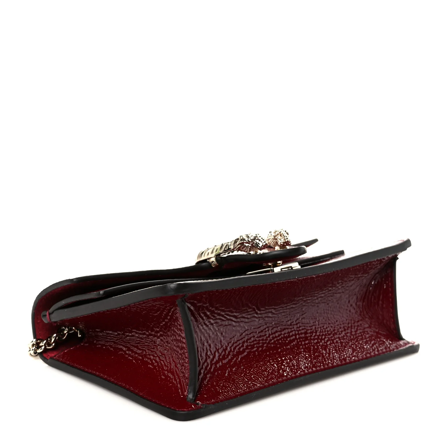 Crinkled Patent Mini Dionysus Shoulder Bag Rosso Ancora Red - Image 4