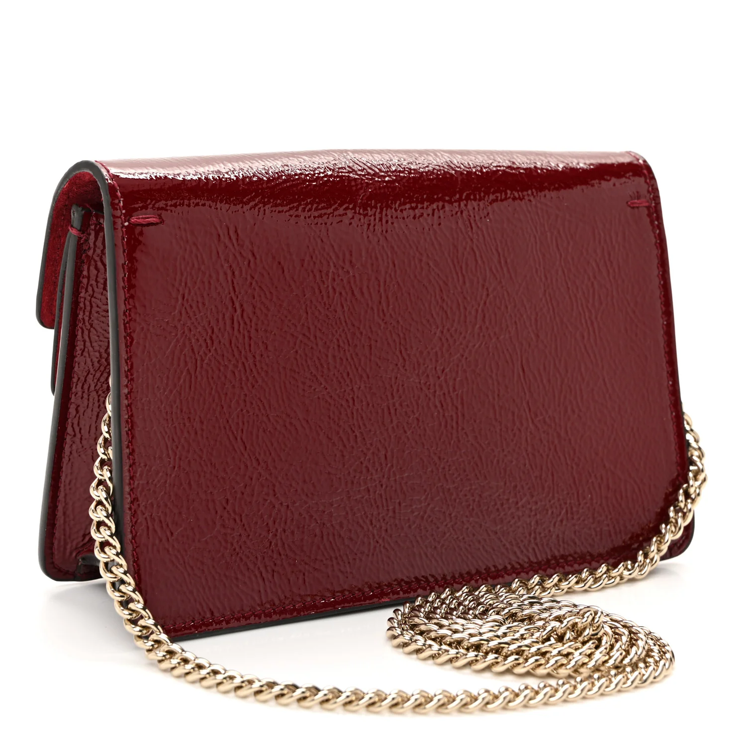 Crinkled Patent Mini Dionysus Shoulder Bag Rosso Ancora Red - Image 3