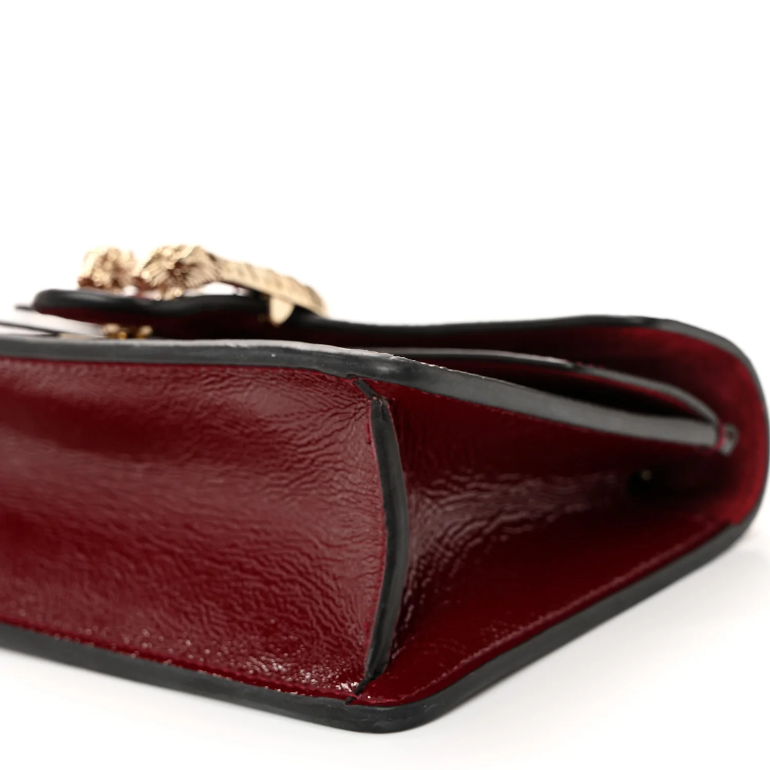 Crinkled Patent Mini Dionysus Shoulder Bag Rosso Ancora Red - Image 9