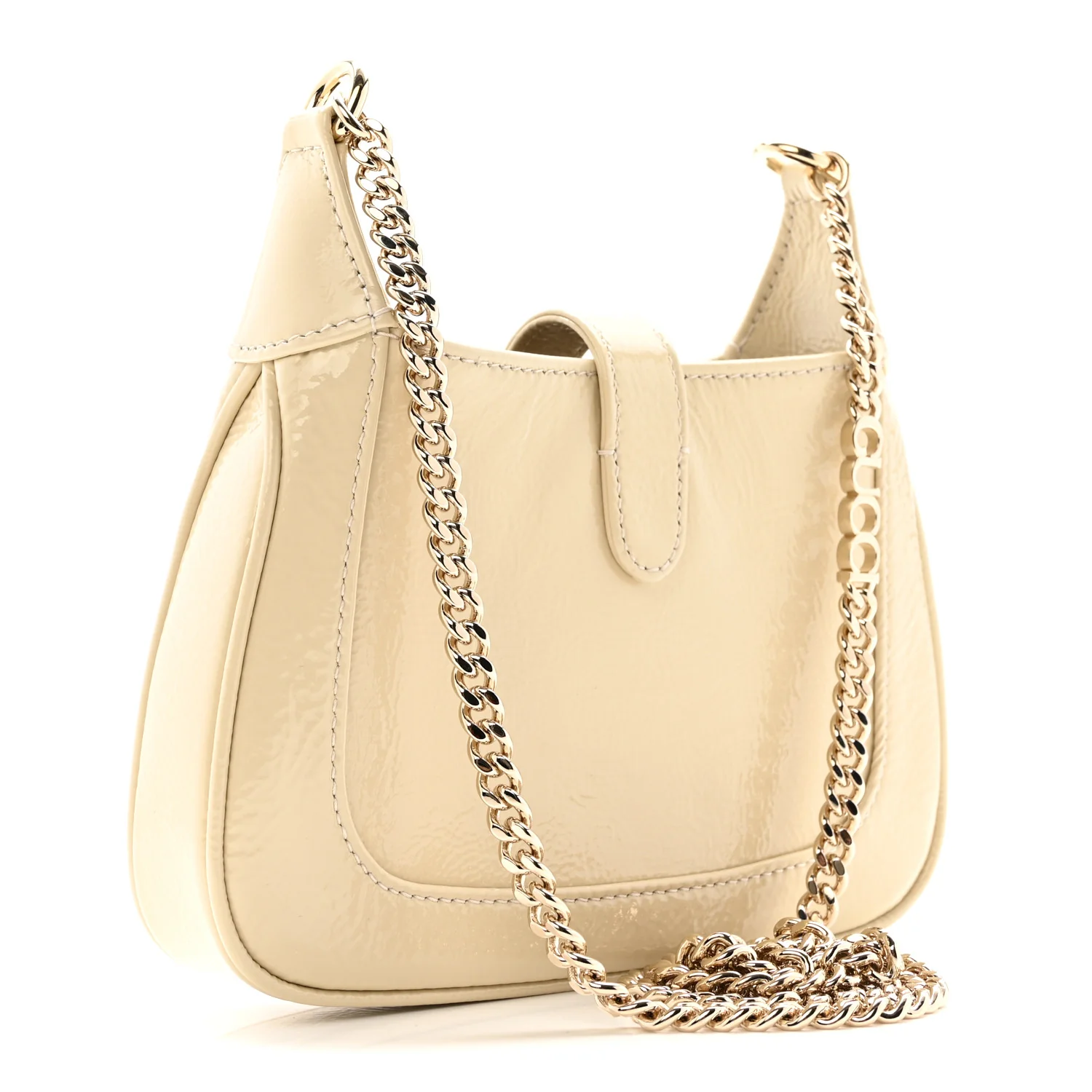 Crinkled Patent Mini Jackie Notte Bag New Ivoire - Image 3