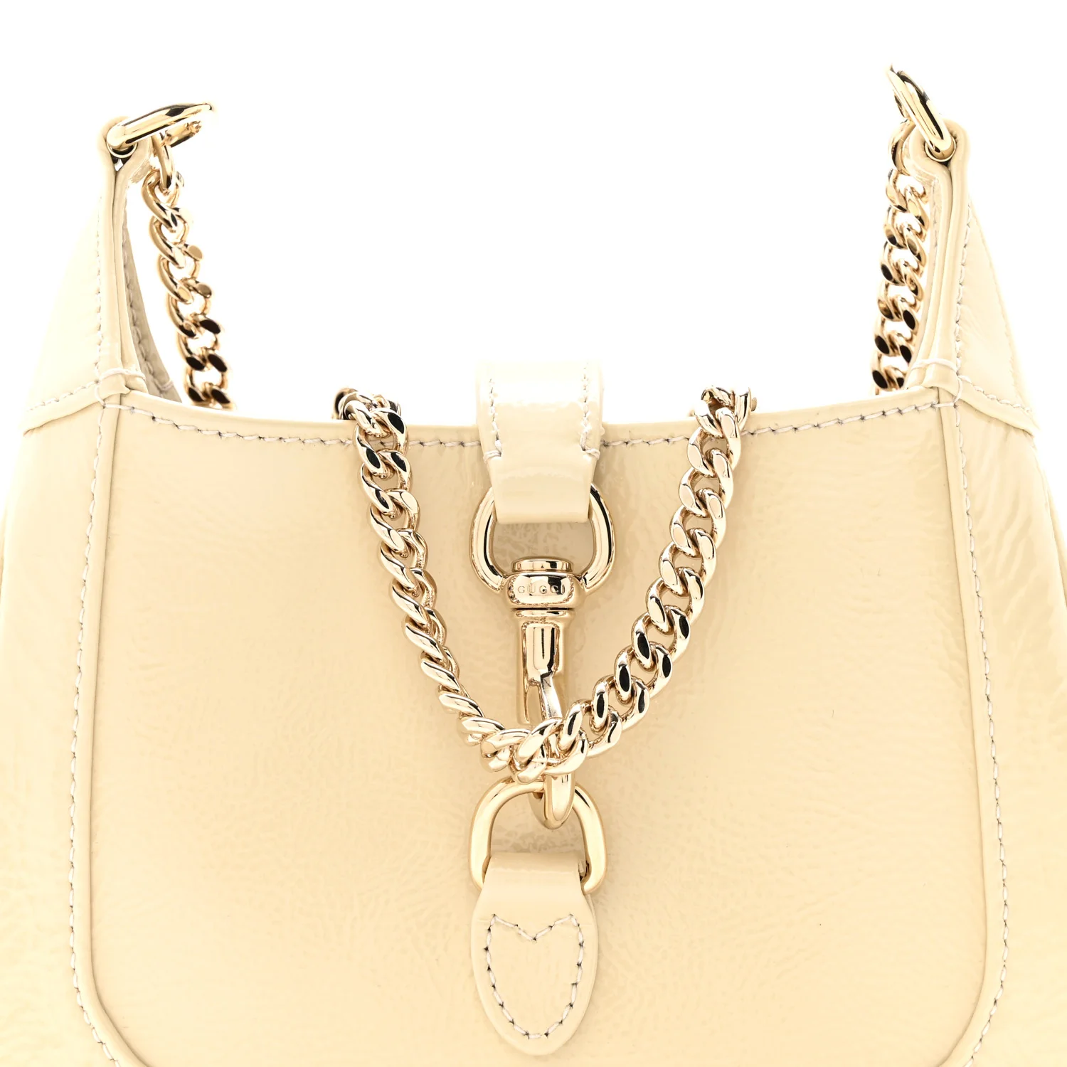 Crinkled Patent Mini Jackie Notte Bag New Ivoire - Image 8