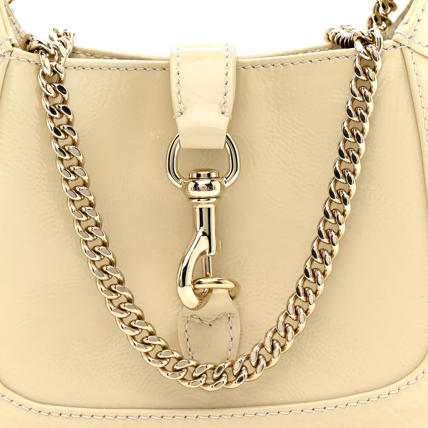 Crinkled Patent Mini Jackie Notte Bag New Ivoire - Image 8