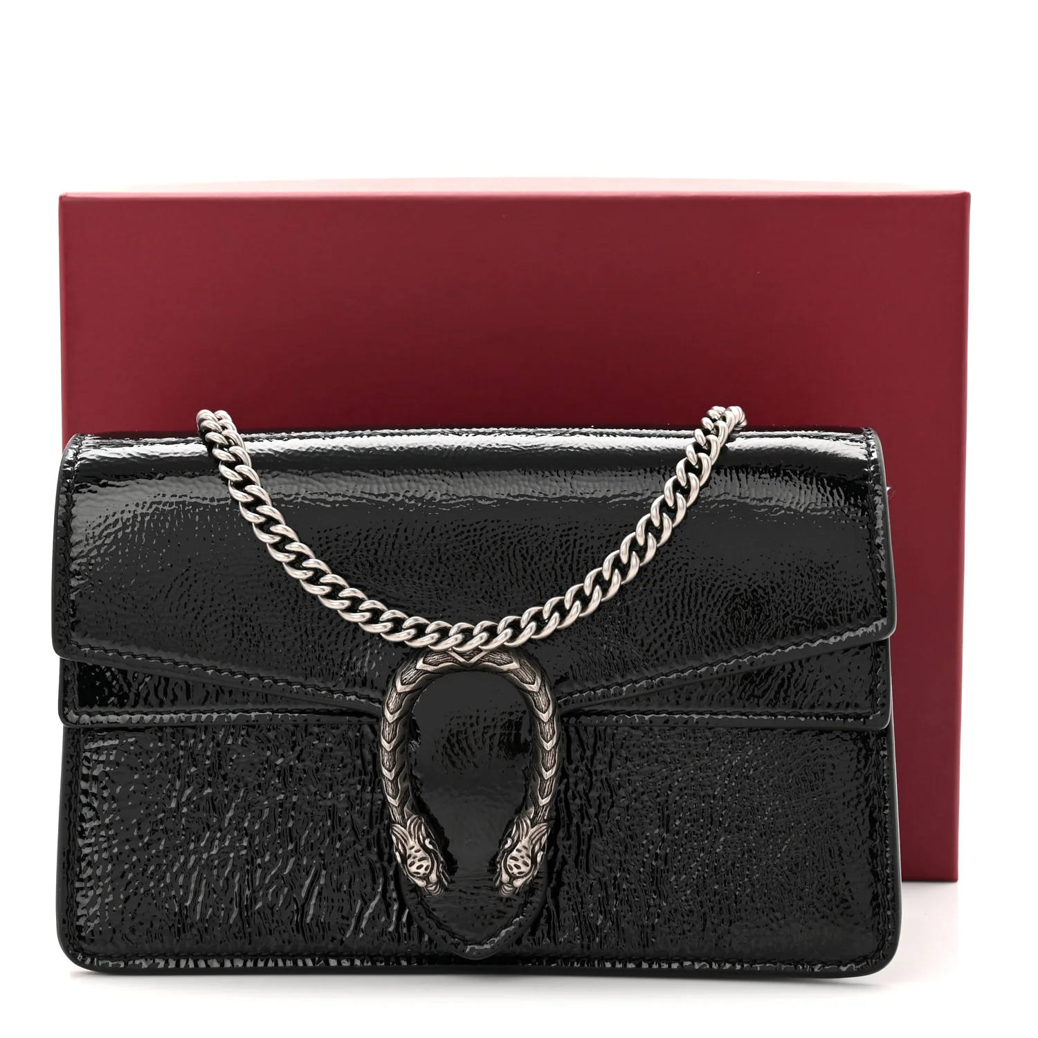 Crinkled Patent Super Mini Dionysus Shoulder Bag Black - Image 11