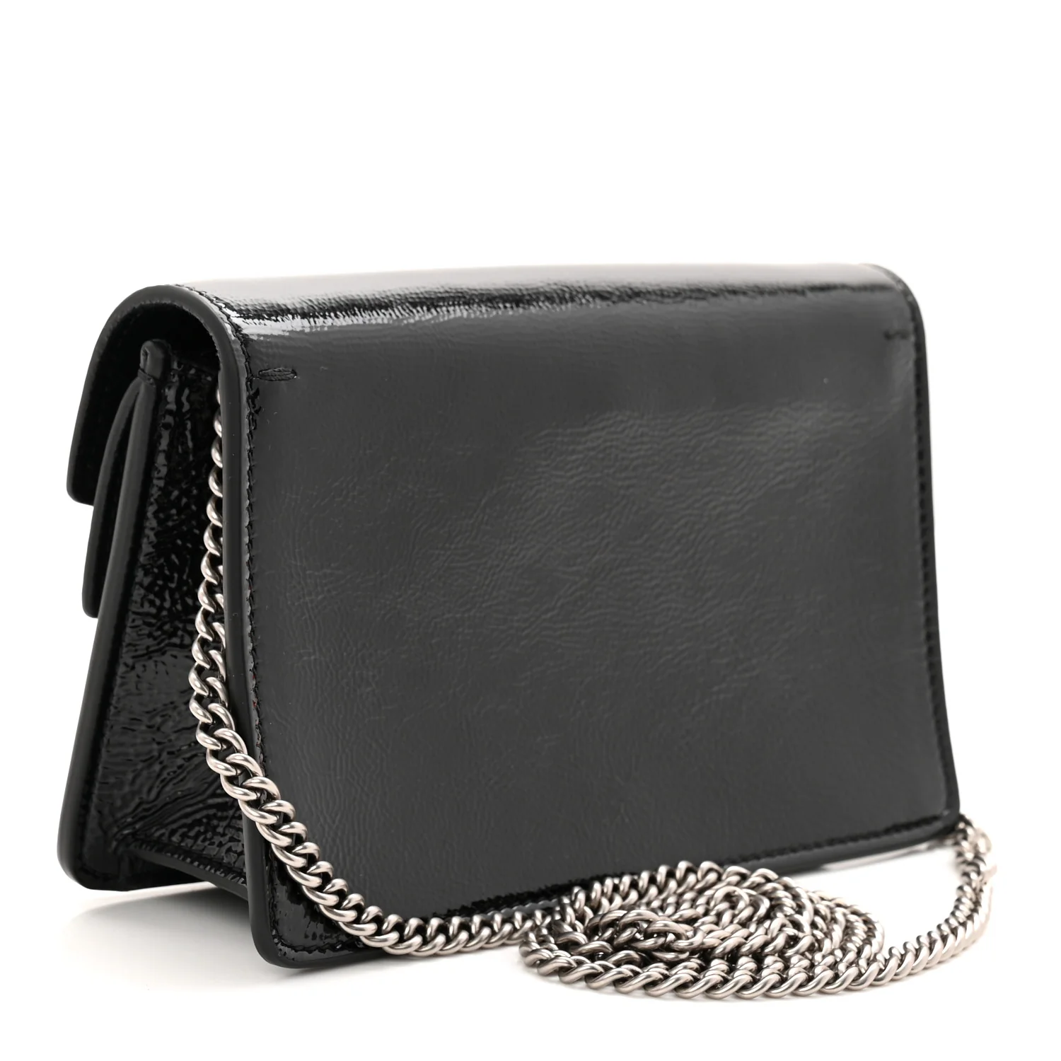 Crinkled Patent Super Mini Dionysus Shoulder Bag Black - Image 3