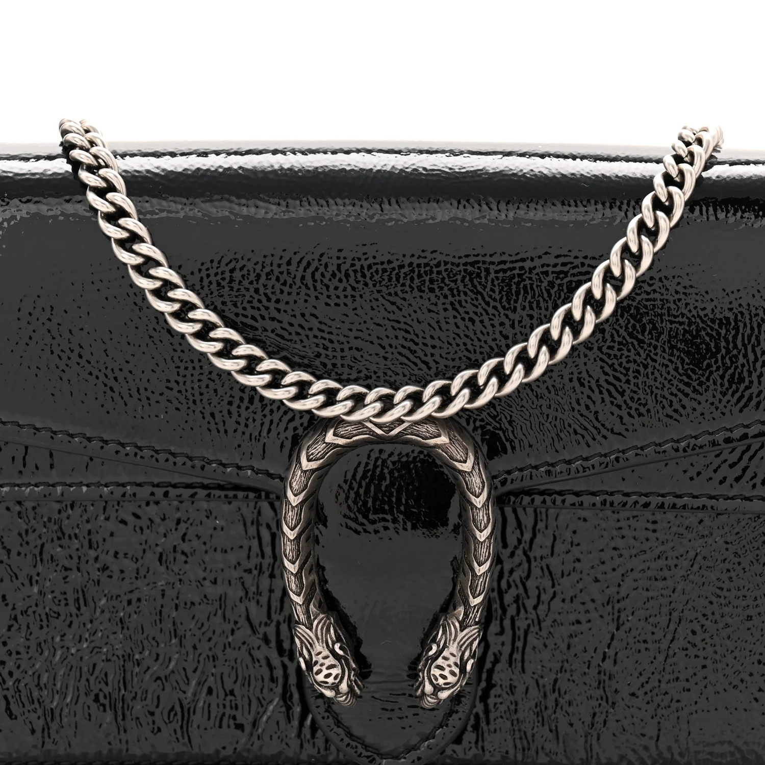 Crinkled Patent Super Mini Dionysus Shoulder Bag Black - Image 8