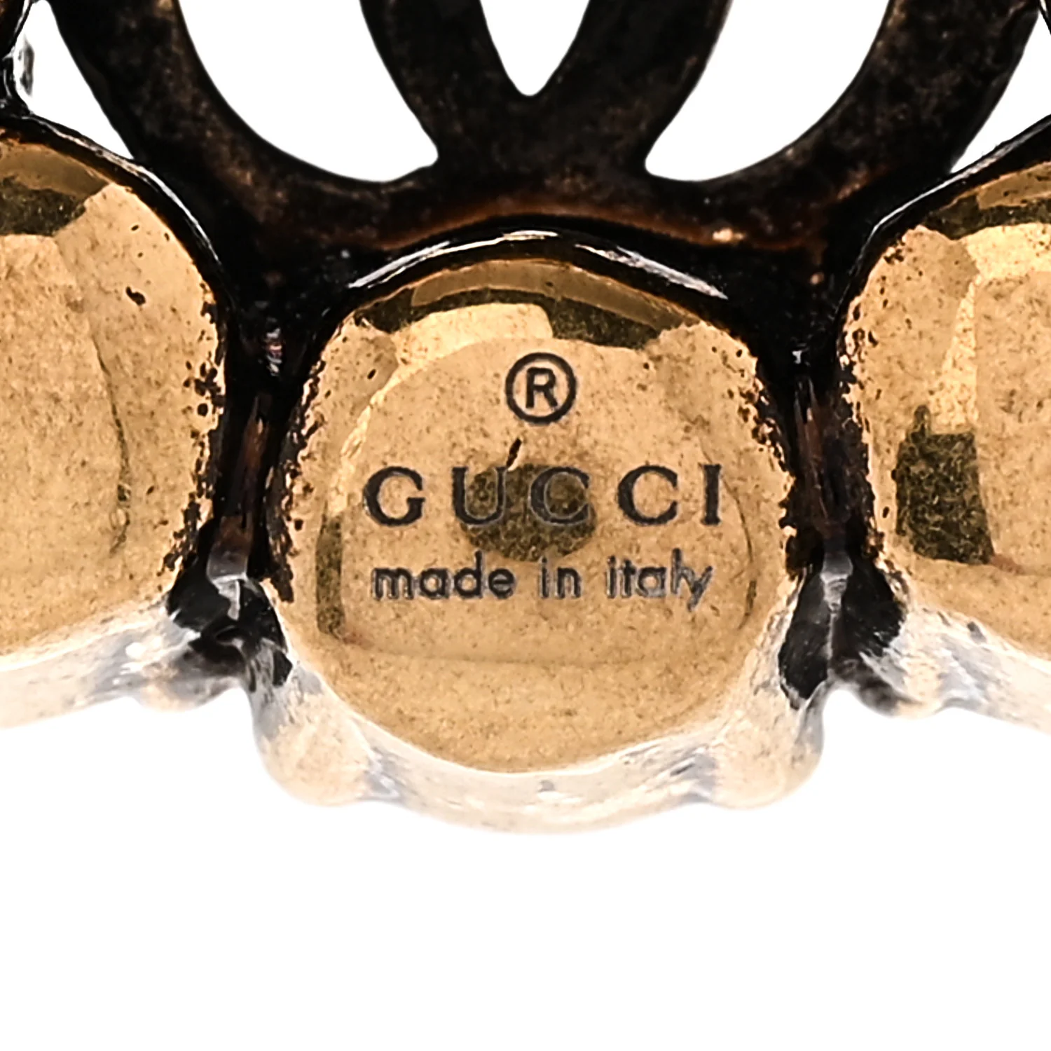 Crystal Embellished Double G Necklace Aged Gold - Image 6