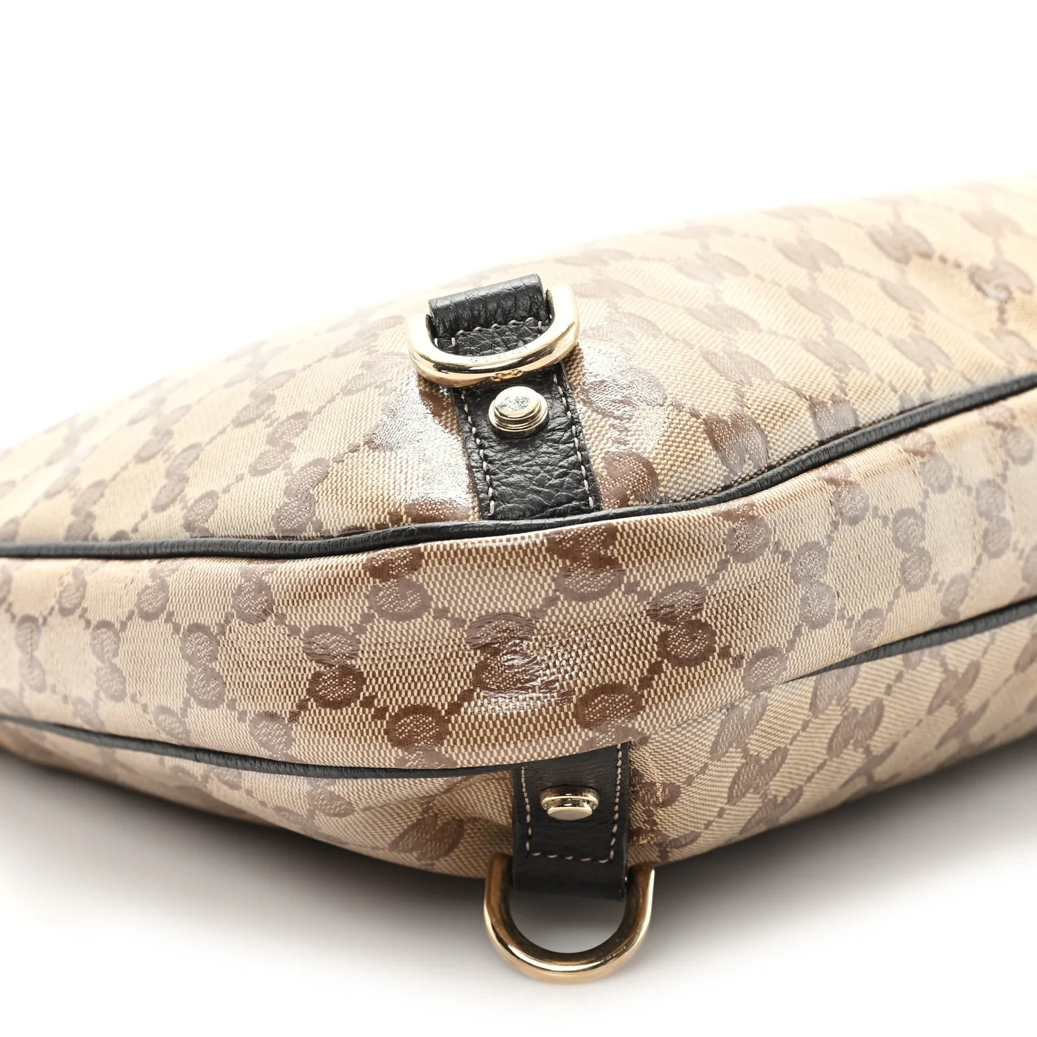 Crystal Monogram Large Abbey D Ring Hobo Dark Brown - Image 9
