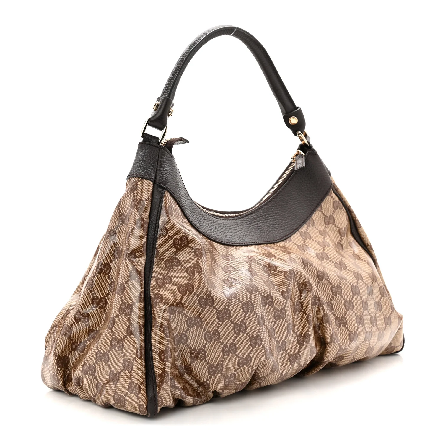 Crystal Monogram Large D Gold Hobo Dark Brown - Image 4