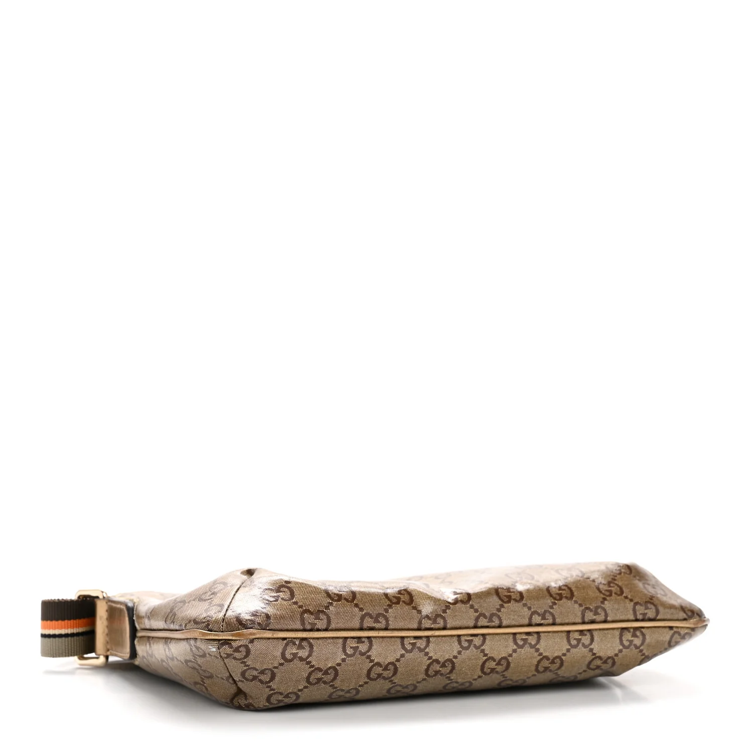 Crystal Monogram Web Small Flat Messenger Crossbody Bronze - Image 4