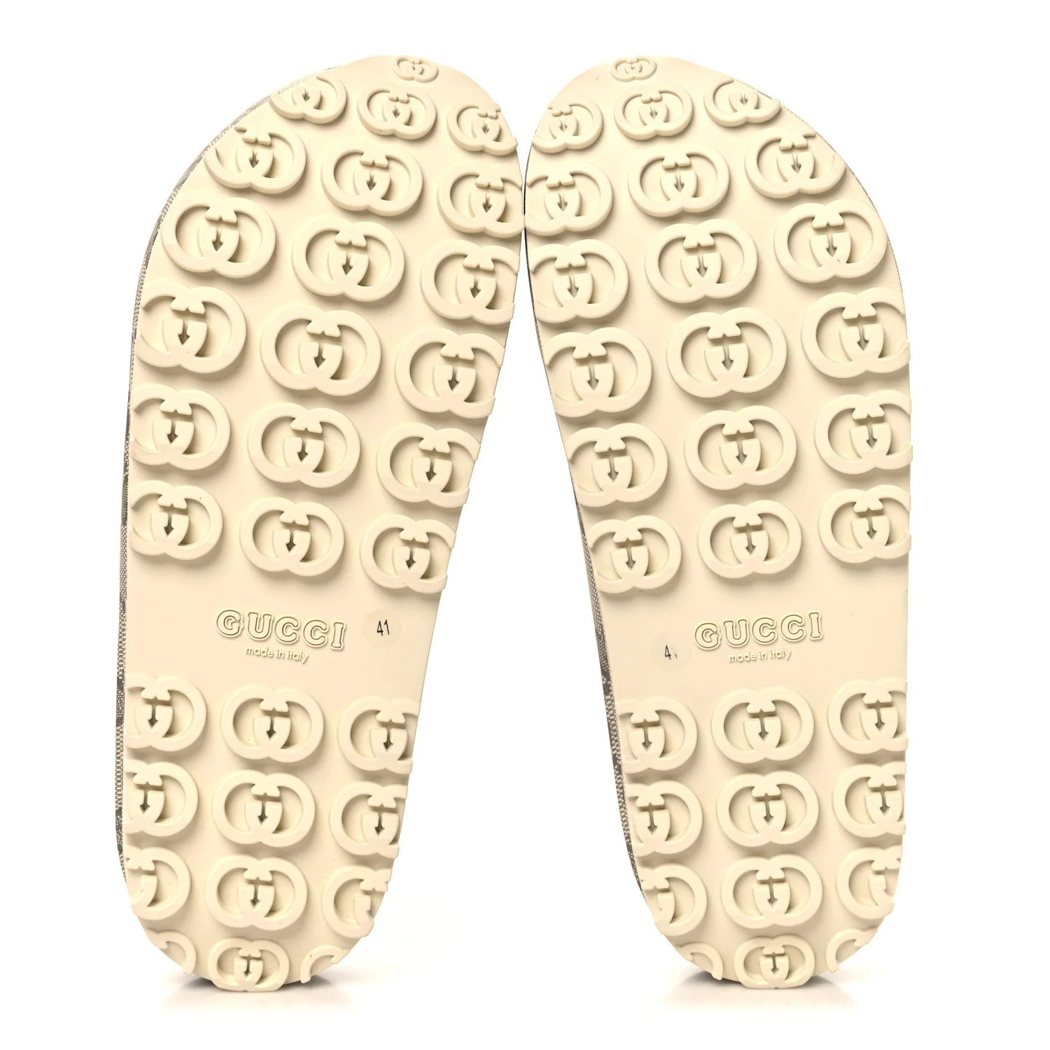Cubic Rubber GG Monogram Womens Interlocking G Platform 42mm Slide Sandals 41 Beige Ebony - Image 6