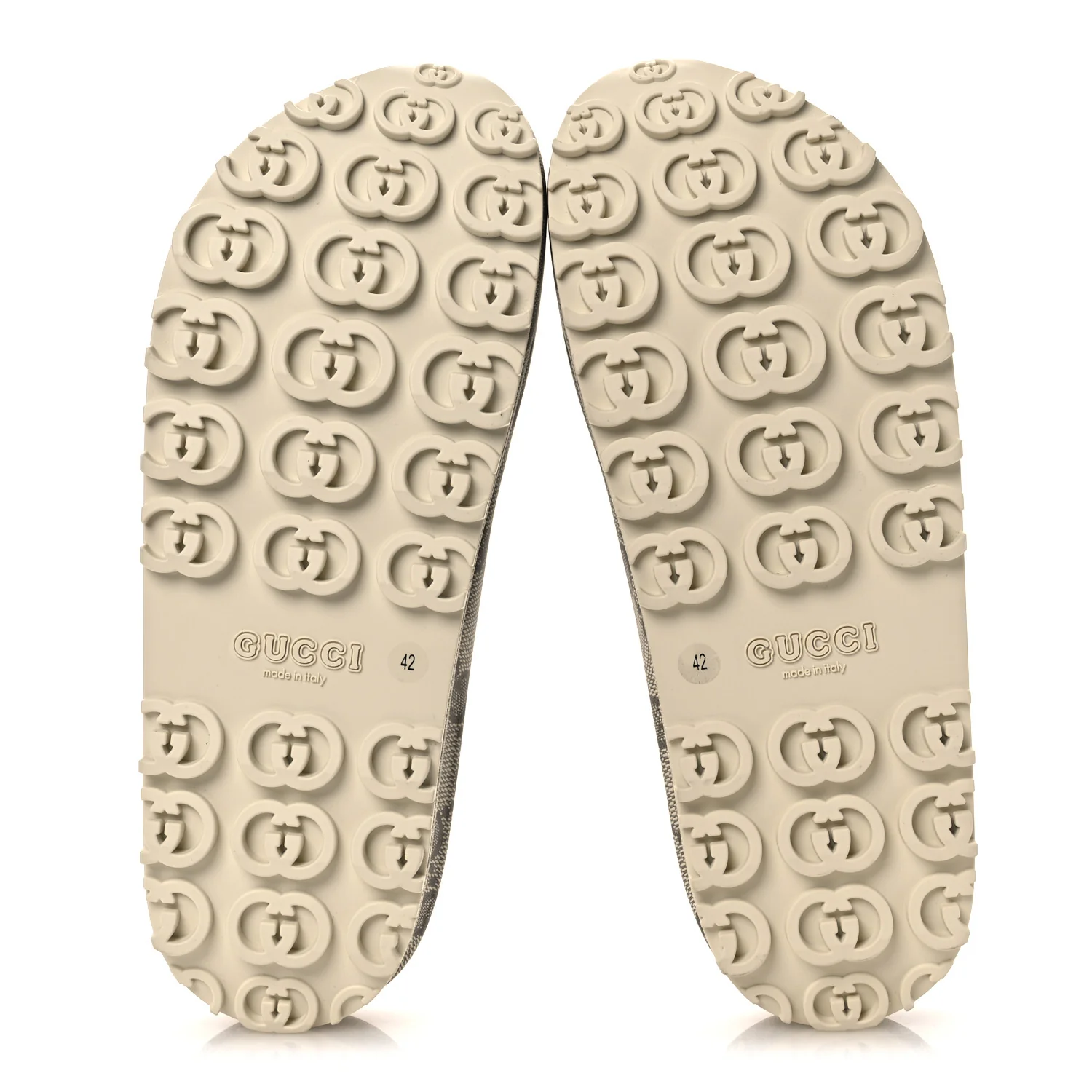 Cubic Rubber GG Monogram Womens Interlocking G Platform 42mm Slide Sandals 42 Beige Ebony - Image 7