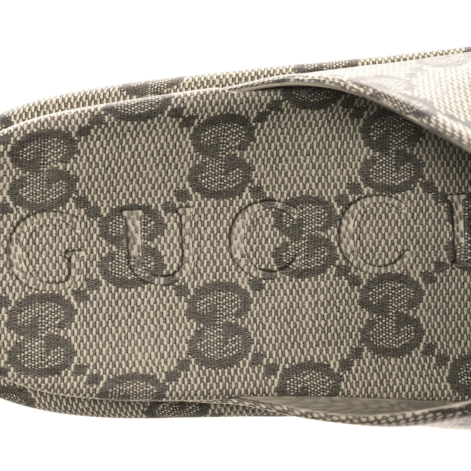 Cubic Rubber GG Monogram Womens Interlocking G Platform 42mm Slide Sandals 42 Beige Ebony - Image 9