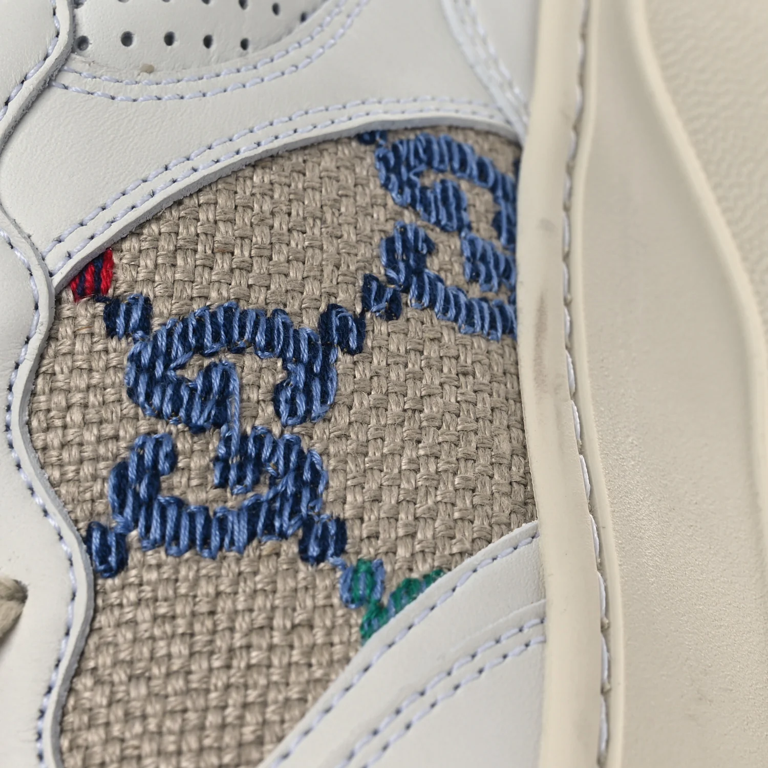 Dali Soft Calfskin GG Tennis Embossed Perforated Womens Platform 55mm Sneakers 38.5 White Multicolor - Image 11