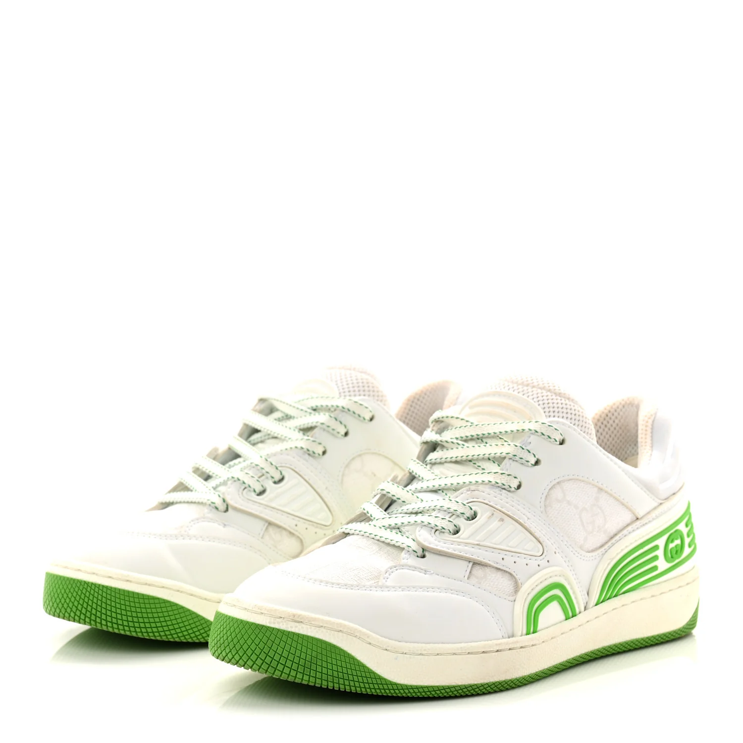 Demetra GG Supreme Monogram Womens Basket Low Top Sneakers 35 Great White Green - Image 6