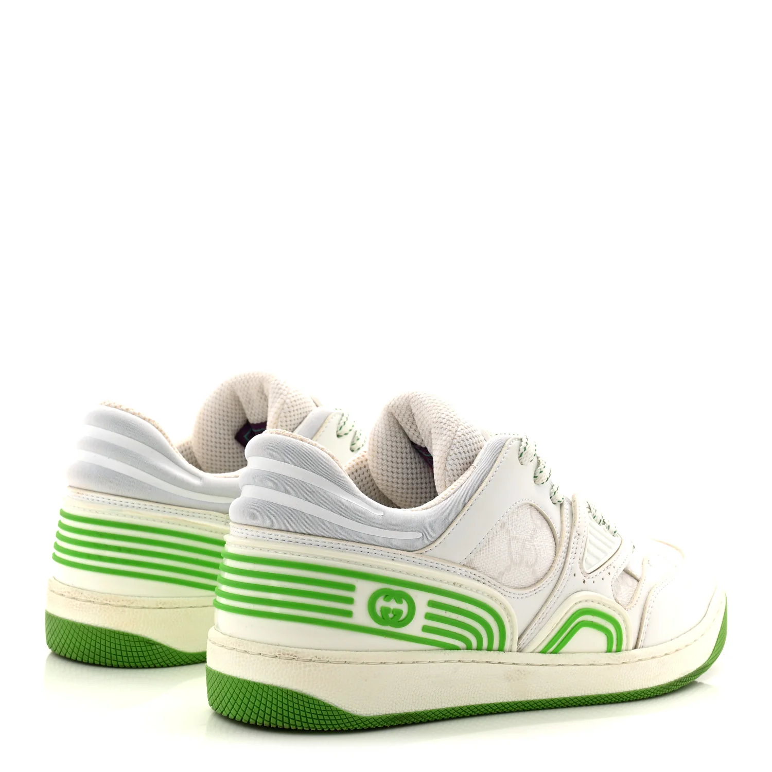 Demetra GG Supreme Monogram Womens Basket Low Top Sneakers 35 Great White Green - Image 8