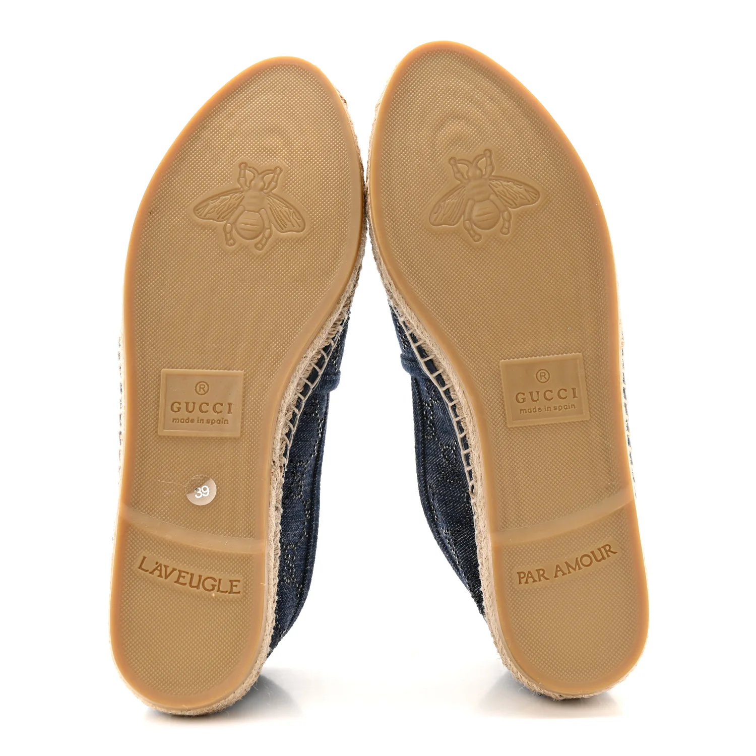 Denim Crystal GG Monogram Espadrilles 39 Blue - Image 6