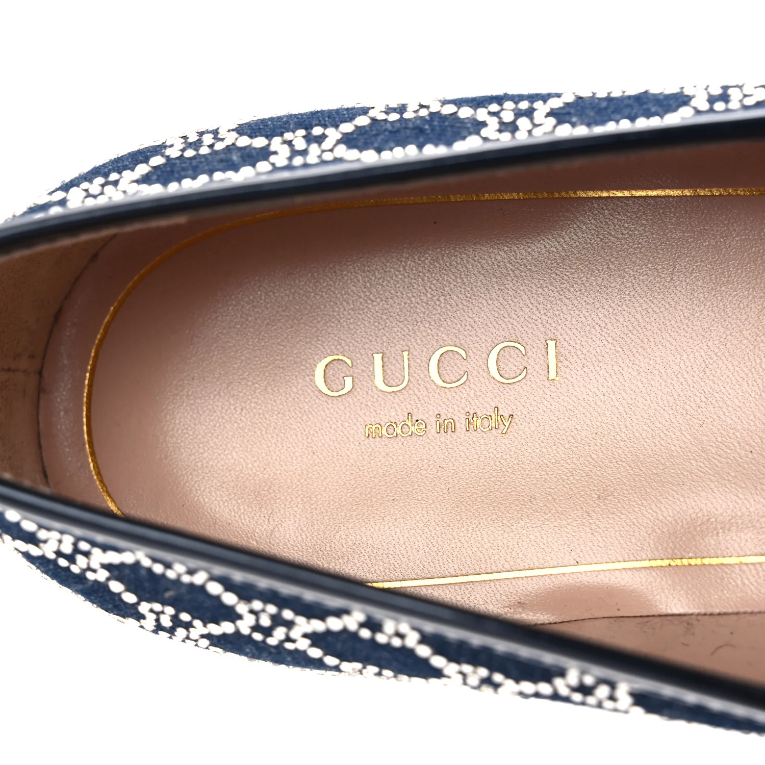 Denim Crystal GG Monogram Horsebit Womens Jordaan Loafers 39.5 Deep Blue Blue Milad - Image 9