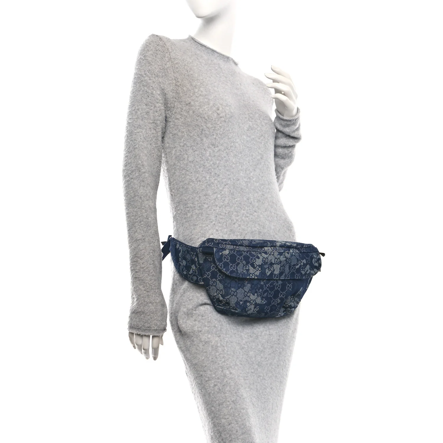 Denim GG Monogram Camouflage Belt Bag Blue - Image 2