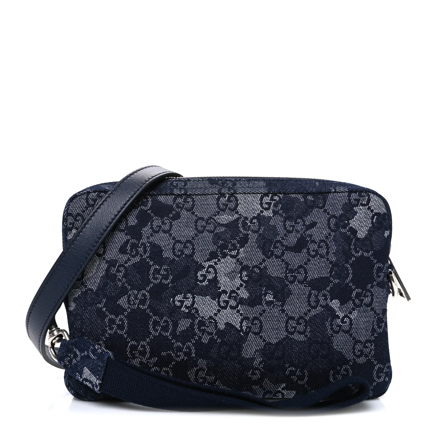 Denim GG Monogram Camouflage Small Crossbody Bag Blue