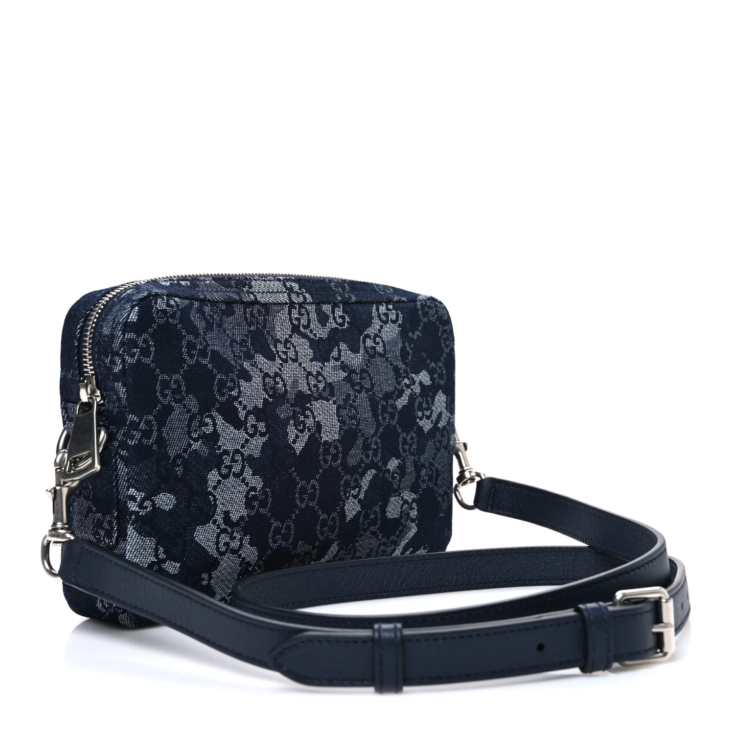 Denim GG Monogram Camouflage Small Crossbody Bag Blue - Image 3
