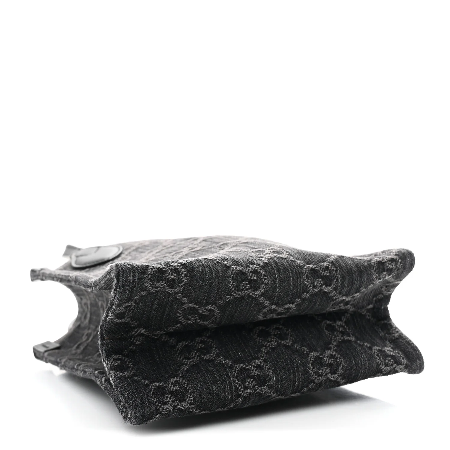Denim GG Monogram Dollar Calfskin Mini Ophidia Tote Black Grey - Image 4