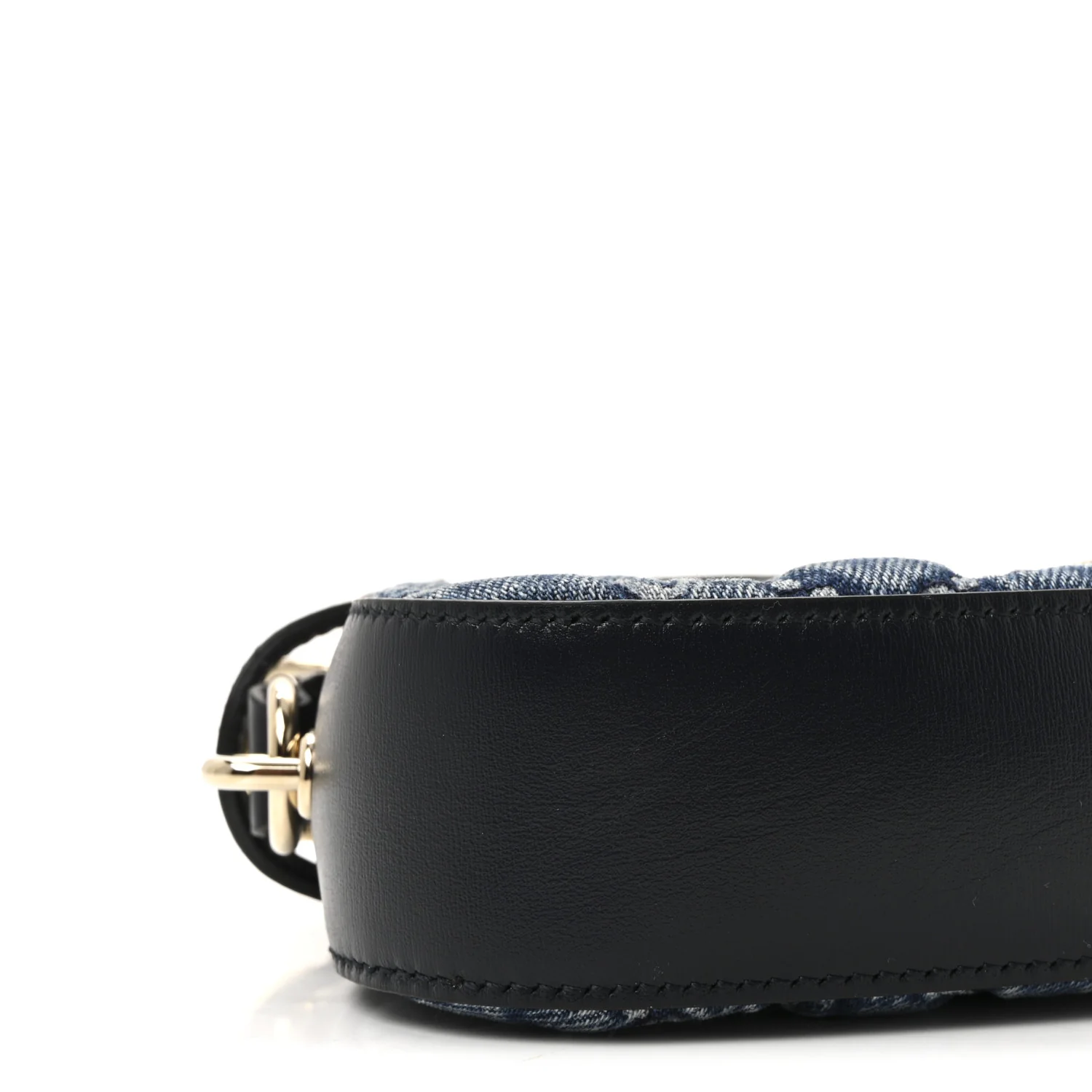 Denim GG Monogram Mini Moon Side Shoulder Bag Blue - Image 8