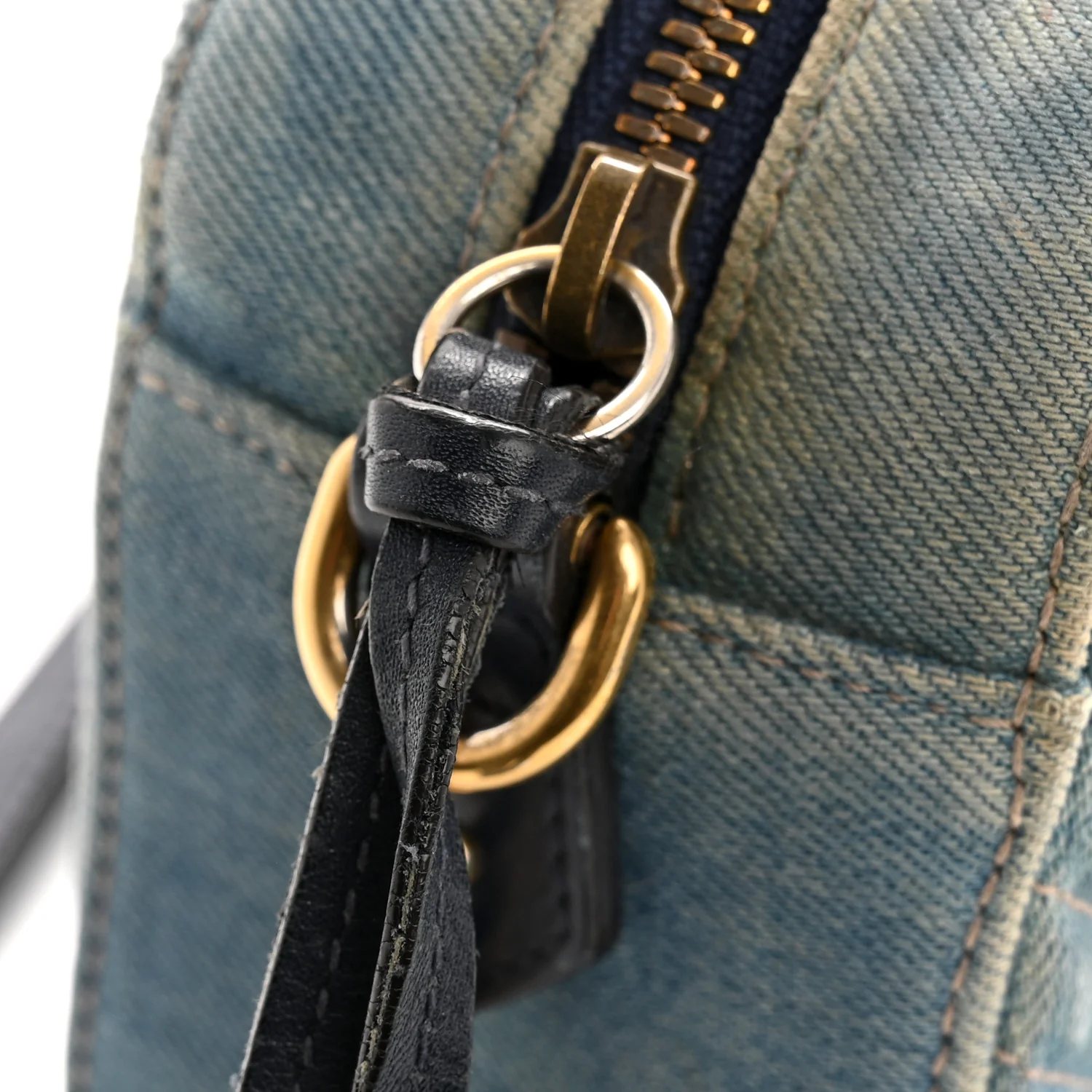 Denim Matelasse Small Pearly GG Marmont Chain Shoulder Bag Blue - Image 16
