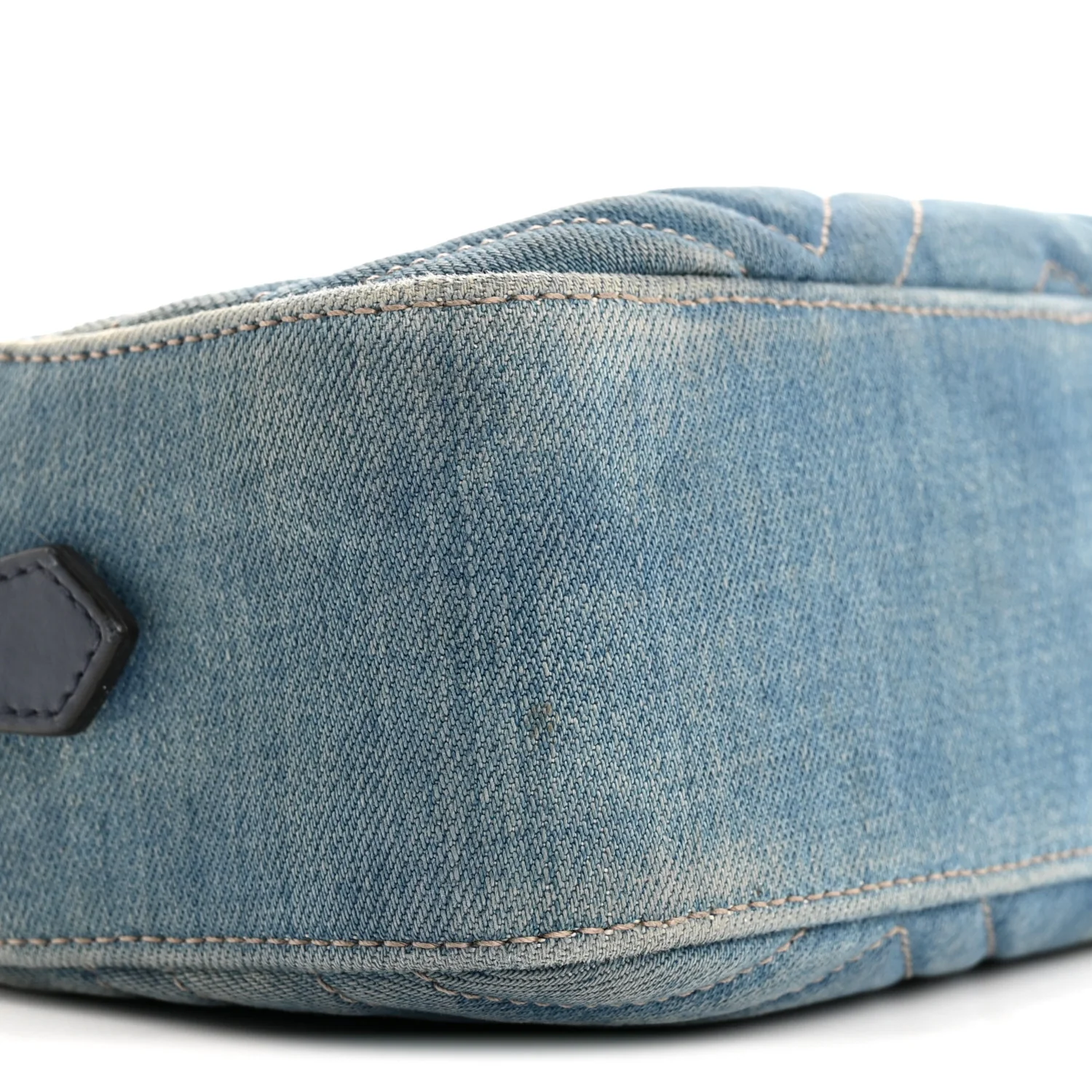 Denim Matelasse Small Pearly GG Marmont Chain Shoulder Bag Blue - Image 9