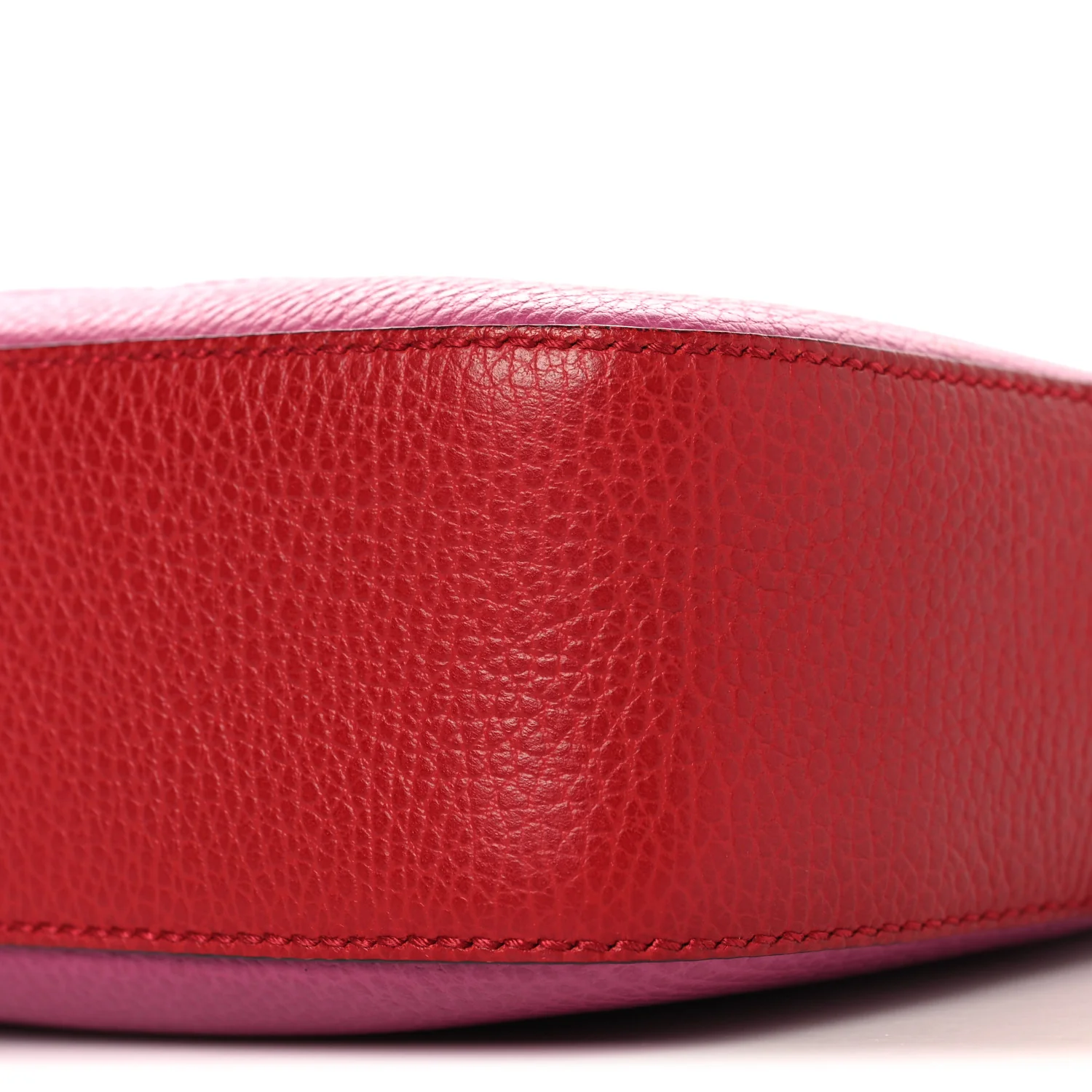 Dollar Calfskin Bi-Color Small Soho Disco Bag New Rosette Hibiscus Red - Image 10