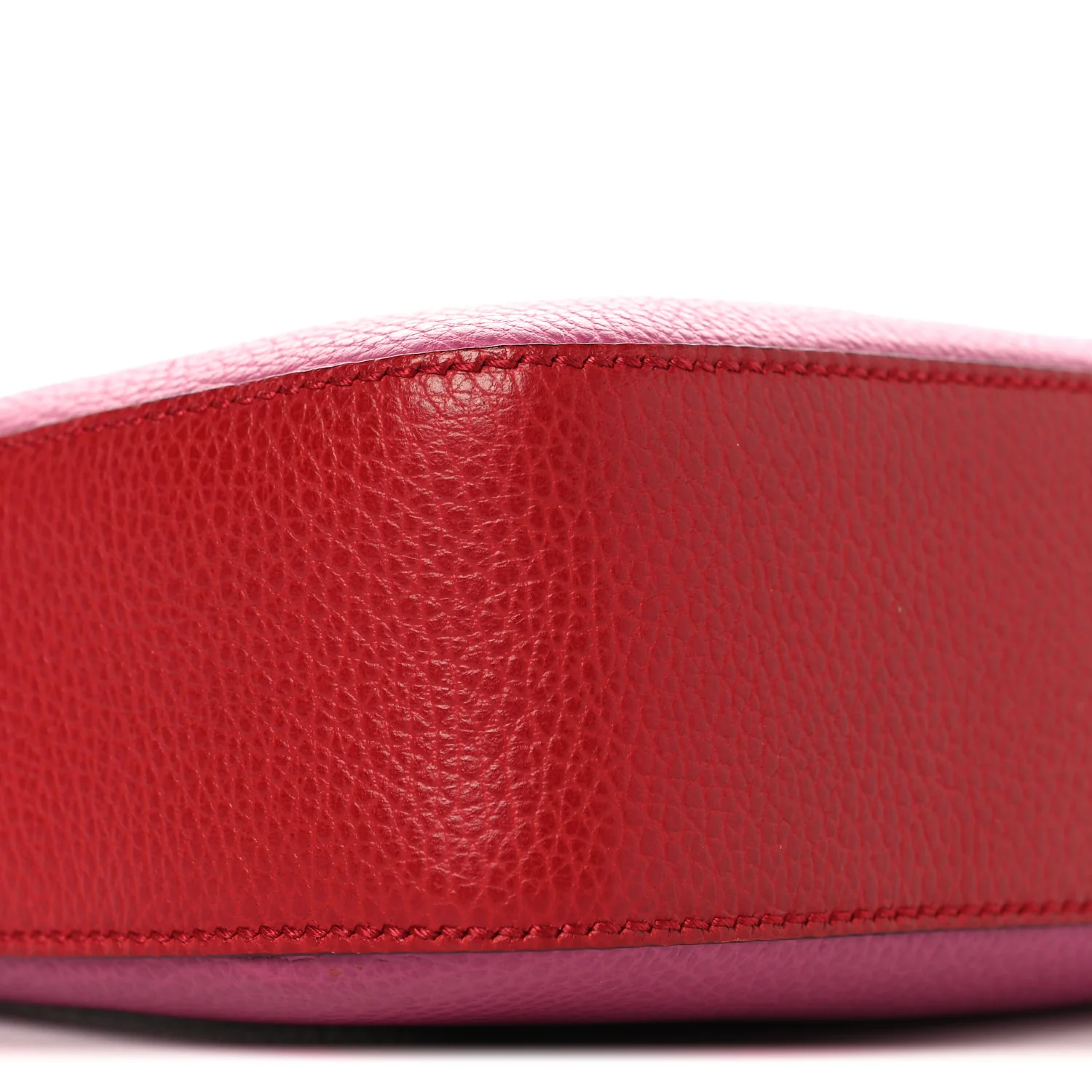 Dollar Calfskin Bi-Color Small Soho Disco Bag New Rosette Hibiscus Red - Image 9