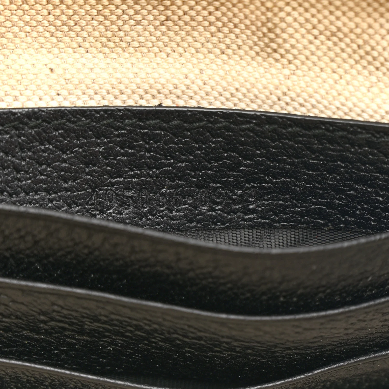 Dollar Calfskin Boar Effect Bee Star Zip Wristlet Pouch Black - Image 7