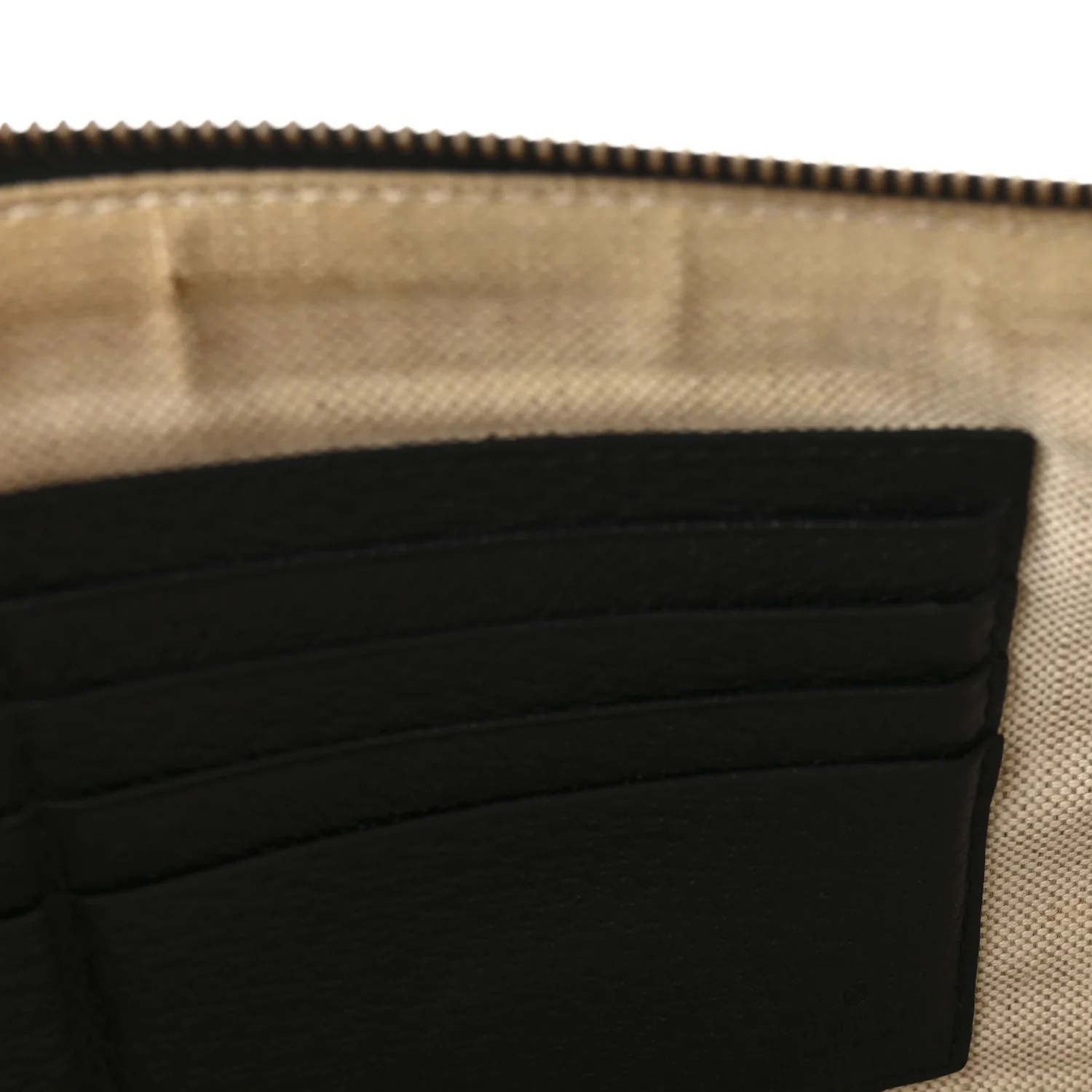 Dollar Calfskin Boar Effect Bee Star Zip Wristlet Pouch Black - Image 8