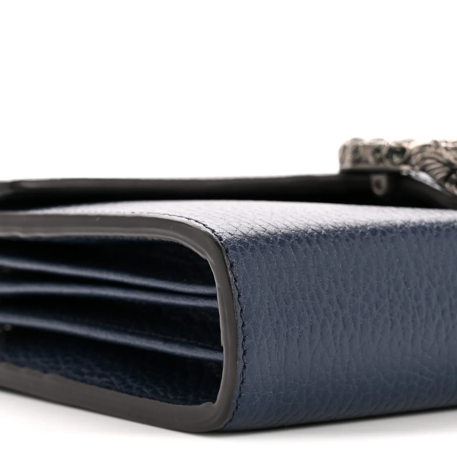 Dollar Calfskin Crystal Mini Dionysus Chain Wallet Blue Agata Black Diamond - Image 9