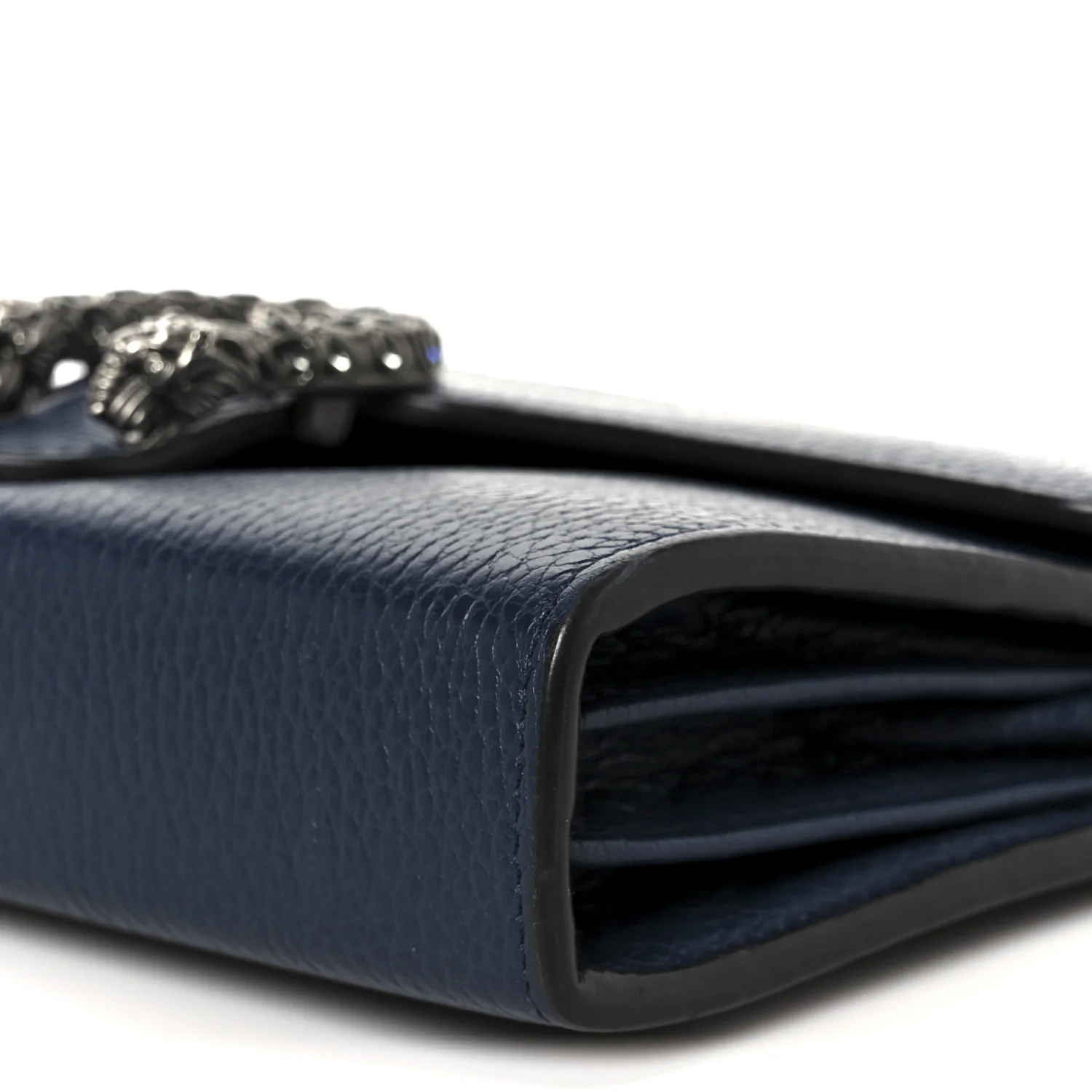 Dollar Calfskin Crystal Mini Dionysus Chain Wallet Blue Agata Black Diamond - Image 10