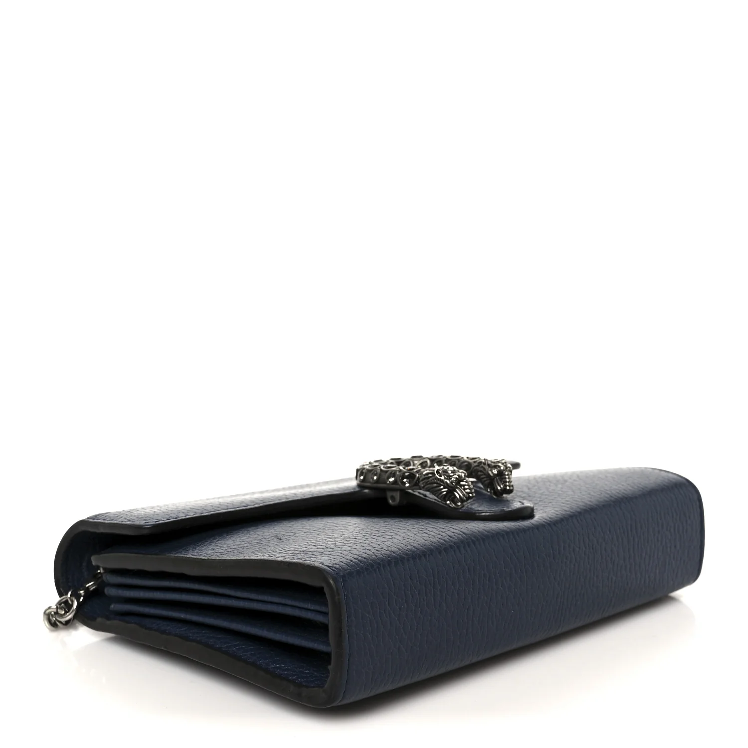 Dollar Calfskin Crystal Mini Dionysus Chain Wallet Blue Agata Black Diamond - Image 4