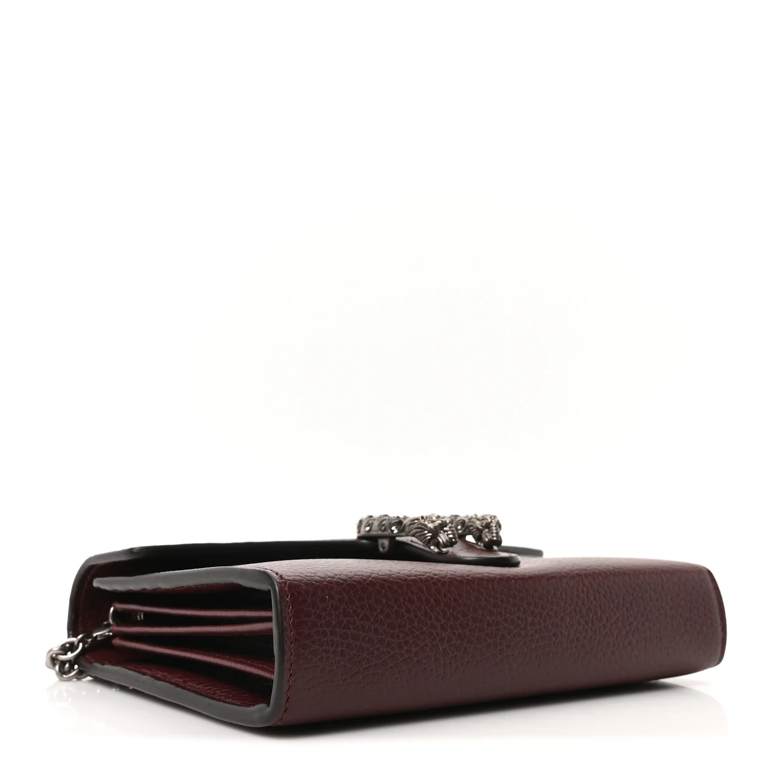 Dollar Calfskin Crystal Mini Dionysus Chain Wallet Vintage Bordeaux - Image 4