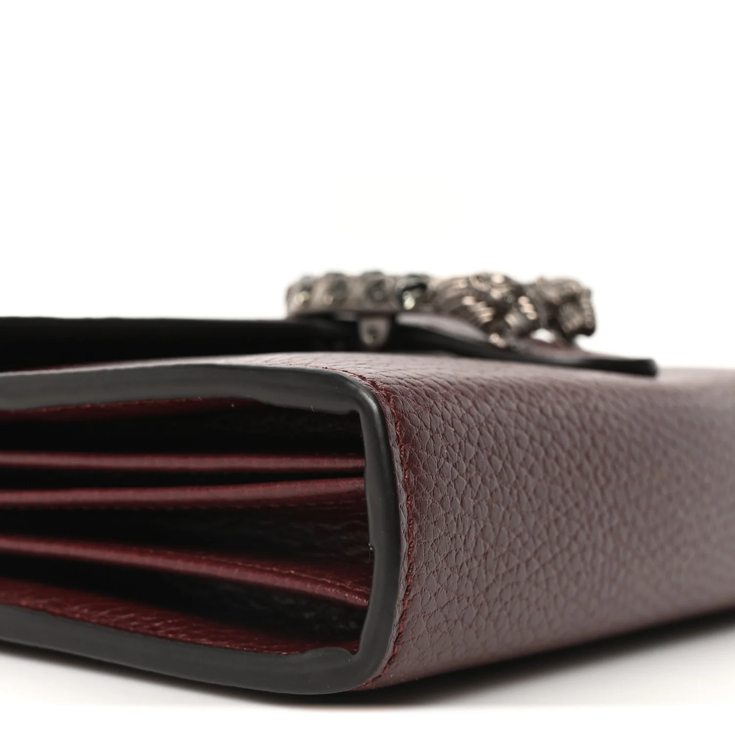 Dollar Calfskin Crystal Mini Dionysus Chain Wallet Vintage Bordeaux - Image 8