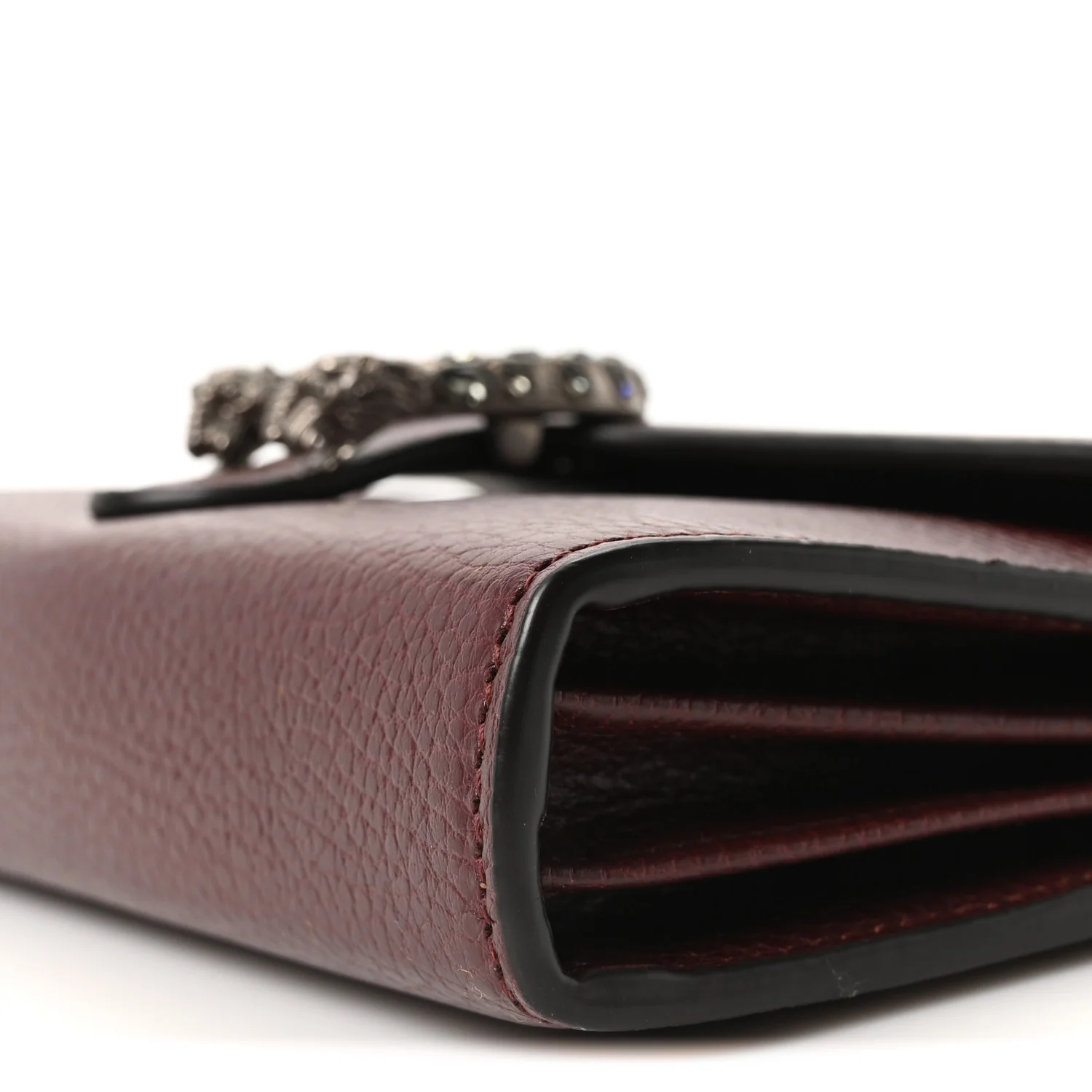 Dollar Calfskin Crystal Mini Dionysus Chain Wallet Vintage Bordeaux - Image 9