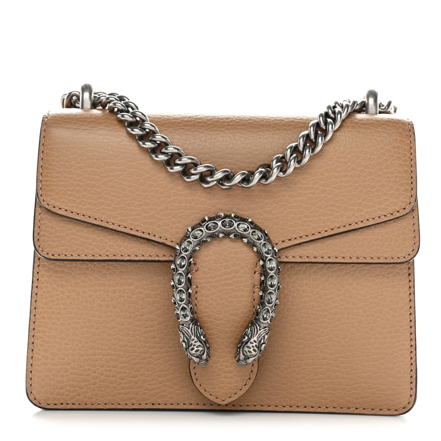 Dollar Calfskin Crystal Mini Dionysus Shoulder Bag Natural Tan Black Diamond - Image 2