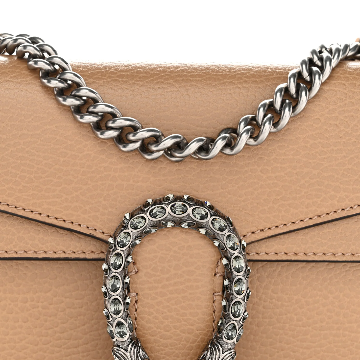 Dollar Calfskin Crystal Mini Dionysus Shoulder Bag Natural Tan Black Diamond - Image 20