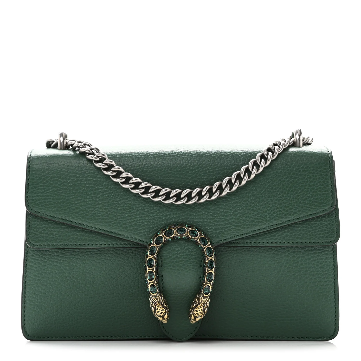 Dollar Calfskin Crystal Small Dionysus Shoulder Bag Emerald