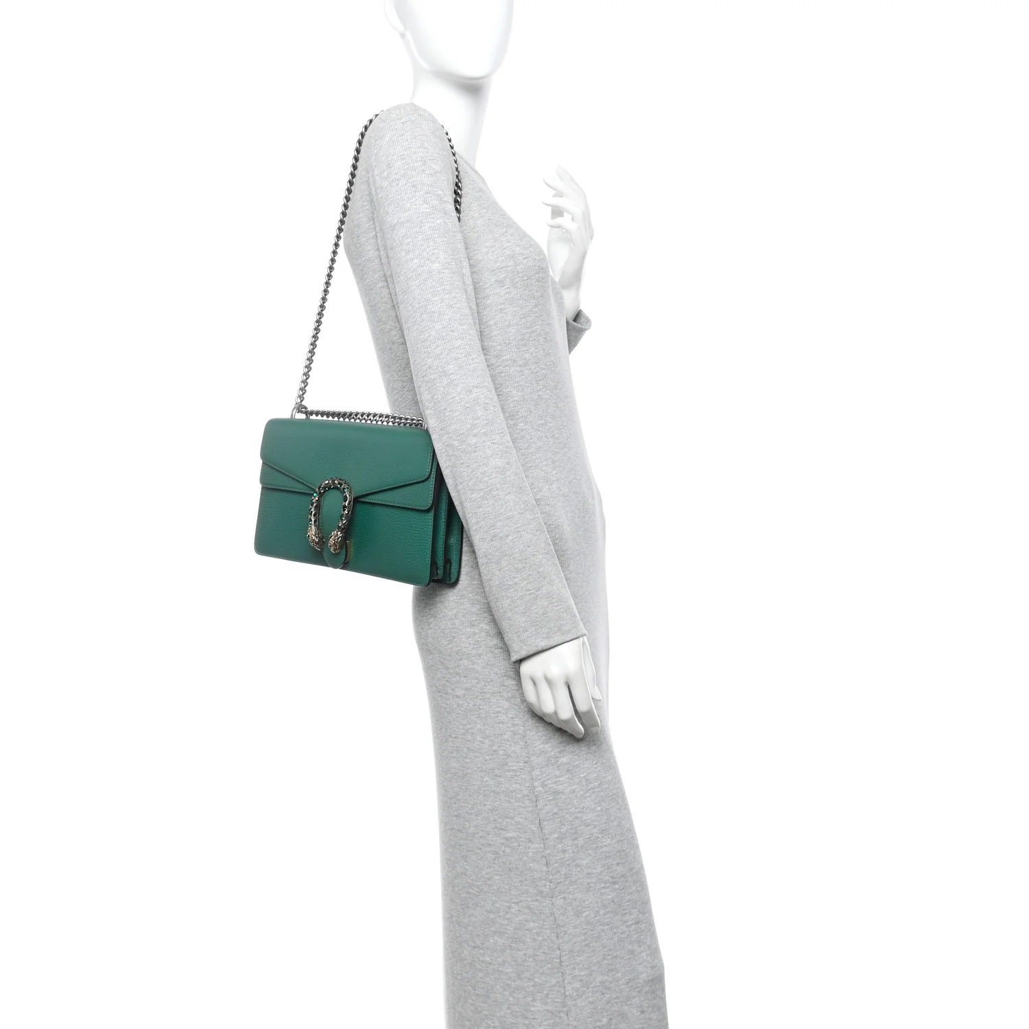 Dollar Calfskin Crystal Small Dionysus Shoulder Bag Emerald - Image 2