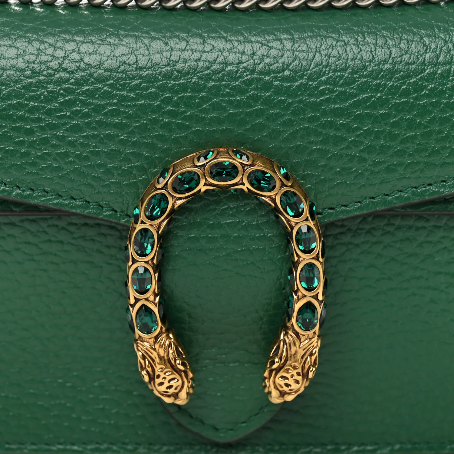 Dollar Calfskin Crystal Super Mini Dionysus Shoulder Bag Emerald - Image 8